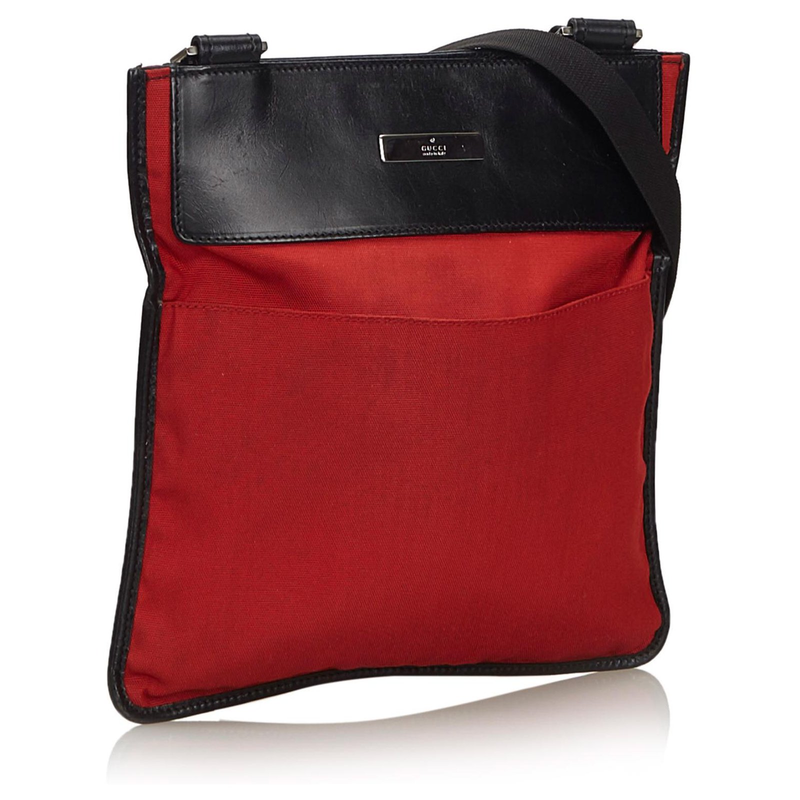 red nylon crossbody bag