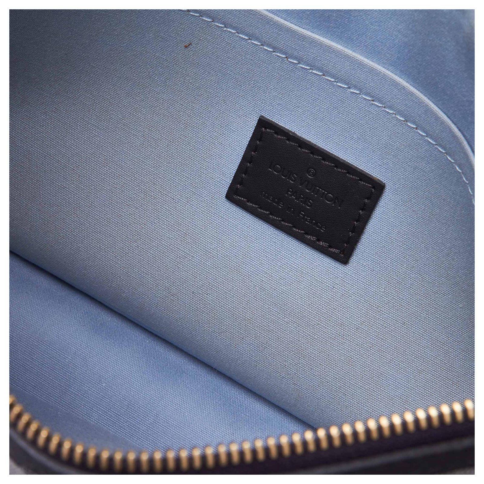 Louis Vuitton Blue Monogram Mini Lin Pochette Kathleen Leather Cloth Cloth  ref.137153 - Joli Closet