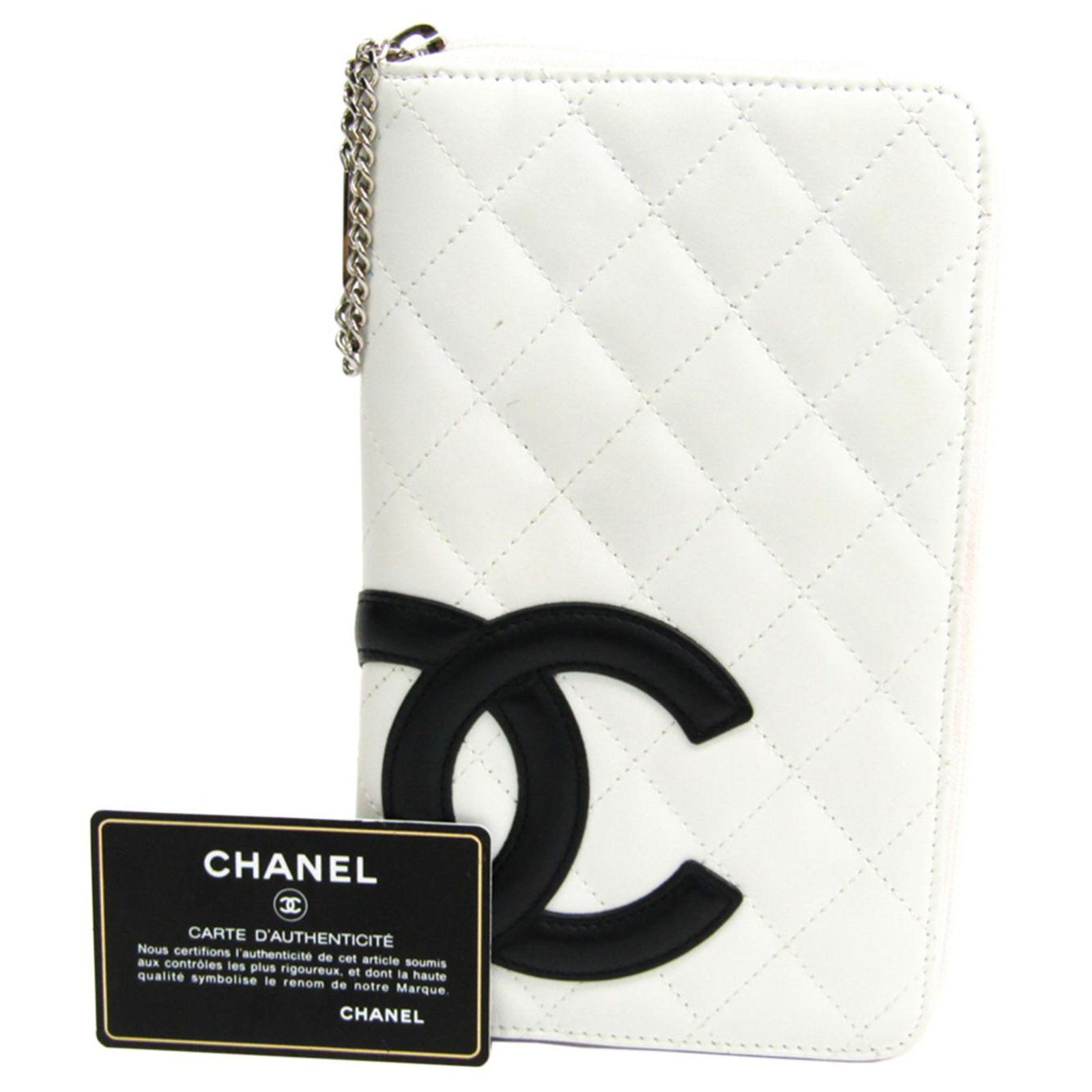 Chanel Black/White Ligne Cambon Compact Wallet - Yoogi's Closet