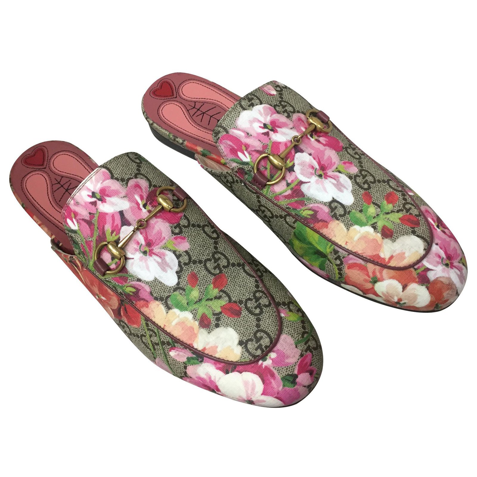 Marmont Gucci Mules blooms Pink Leather ref.138022 - Joli Closet