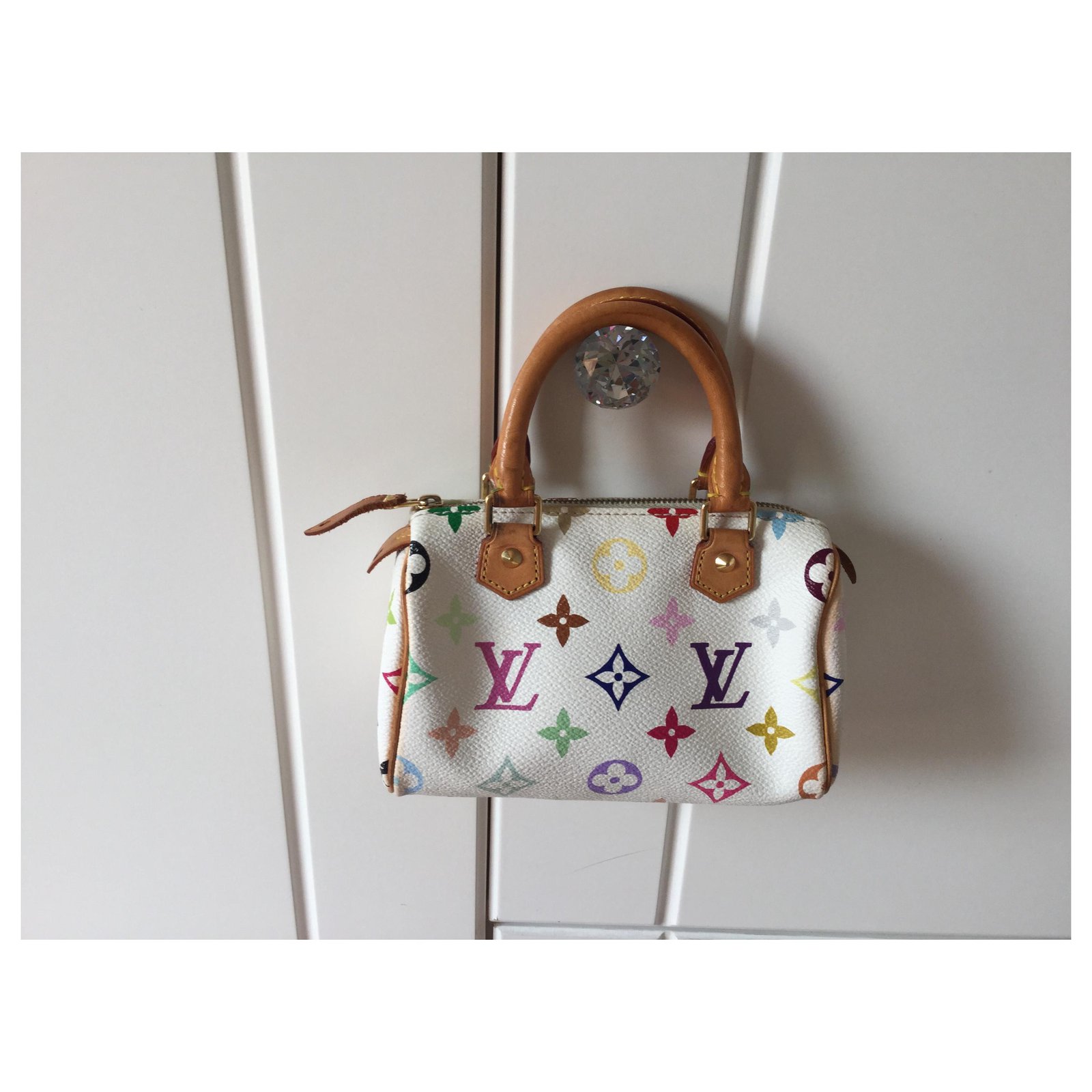 Nano speedy / mini hl cloth handbag Louis Vuitton Pink in Cloth - 25099352