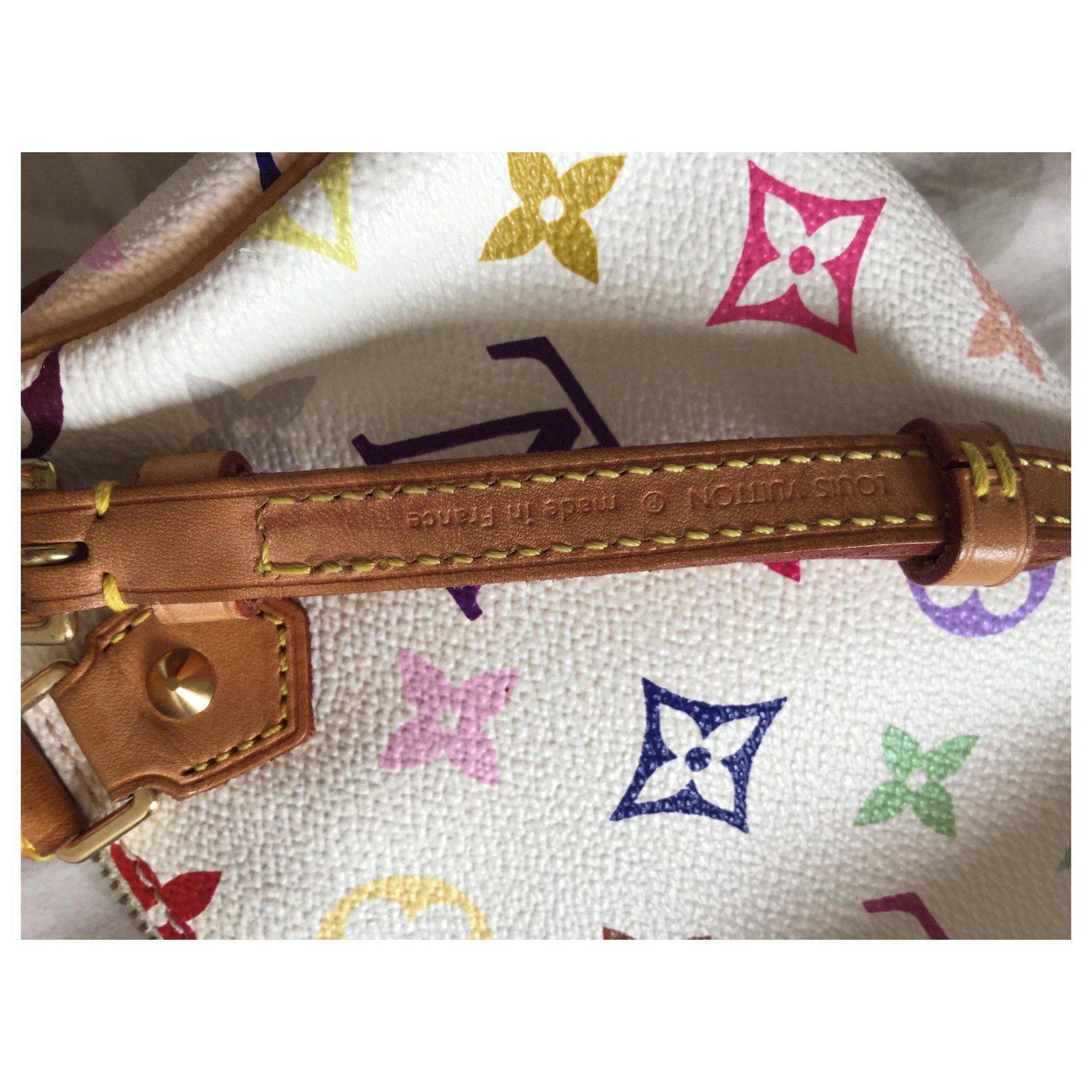 Nano speedy / mini hl cloth handbag Louis Vuitton White in Cloth - 32358099