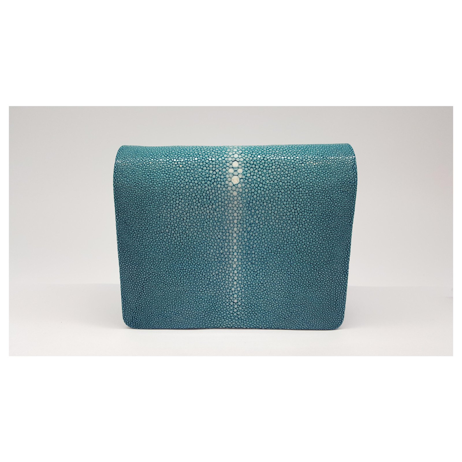 Blue Turquoise Polished Stingray Skin Leather Wallet