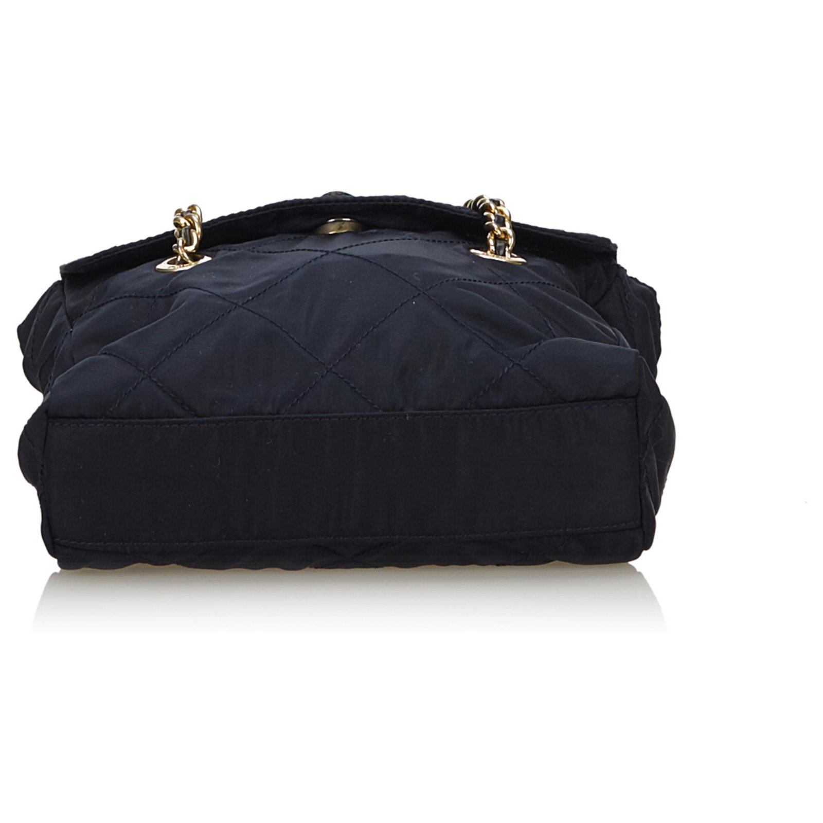 Prada Leather Pattina Shoulder Bag Blue ref.82784 - Joli Closet