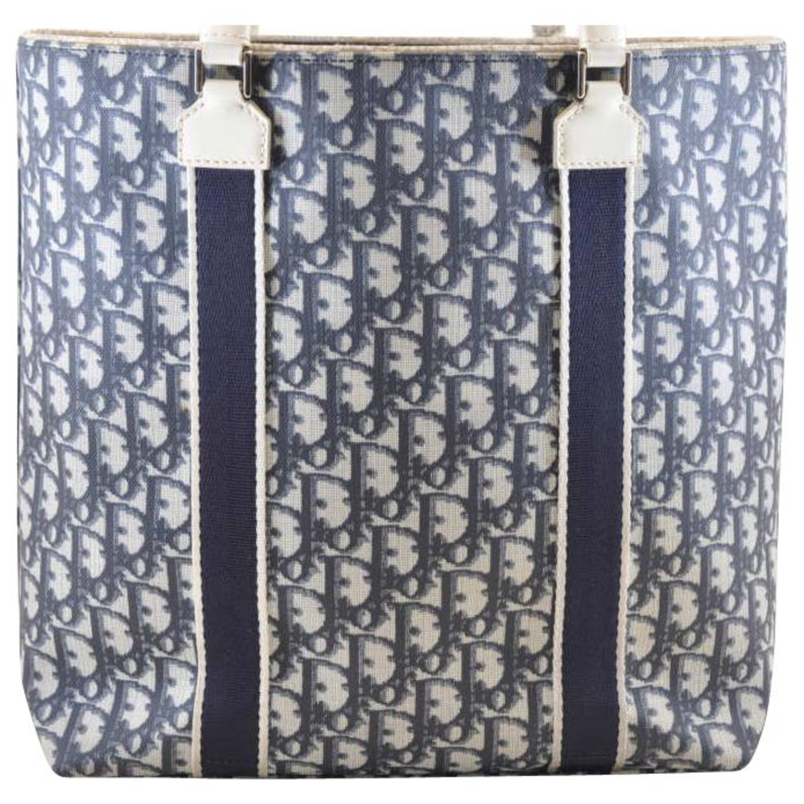 Christian Dior Trotter Shoulder Bag Blue Canvas Vintage 5910328inch   eBay