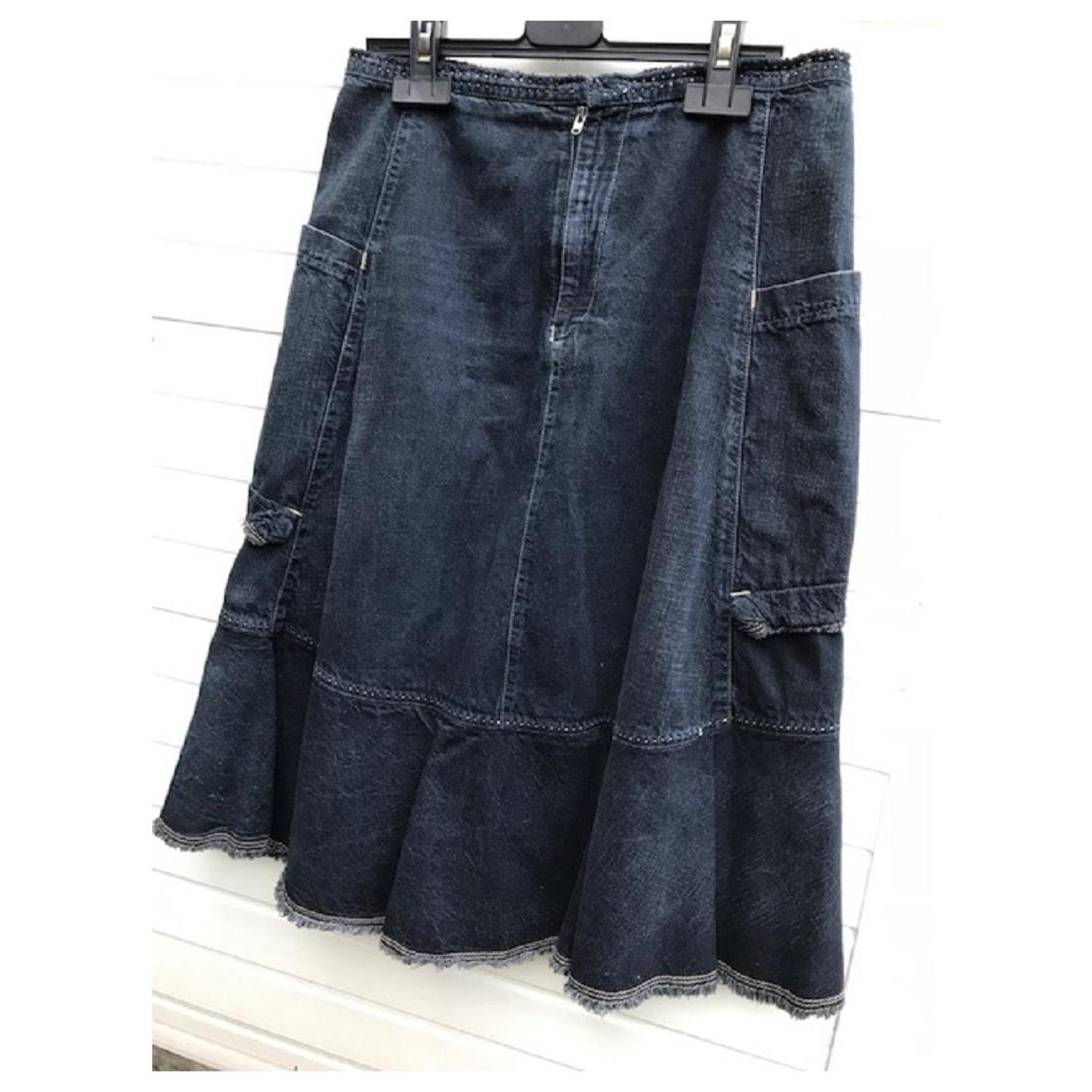 Marithé et François Girbaud jupe Girbaud taille 38/40 Coton Bleu Marine ref.139495 Joli Closet