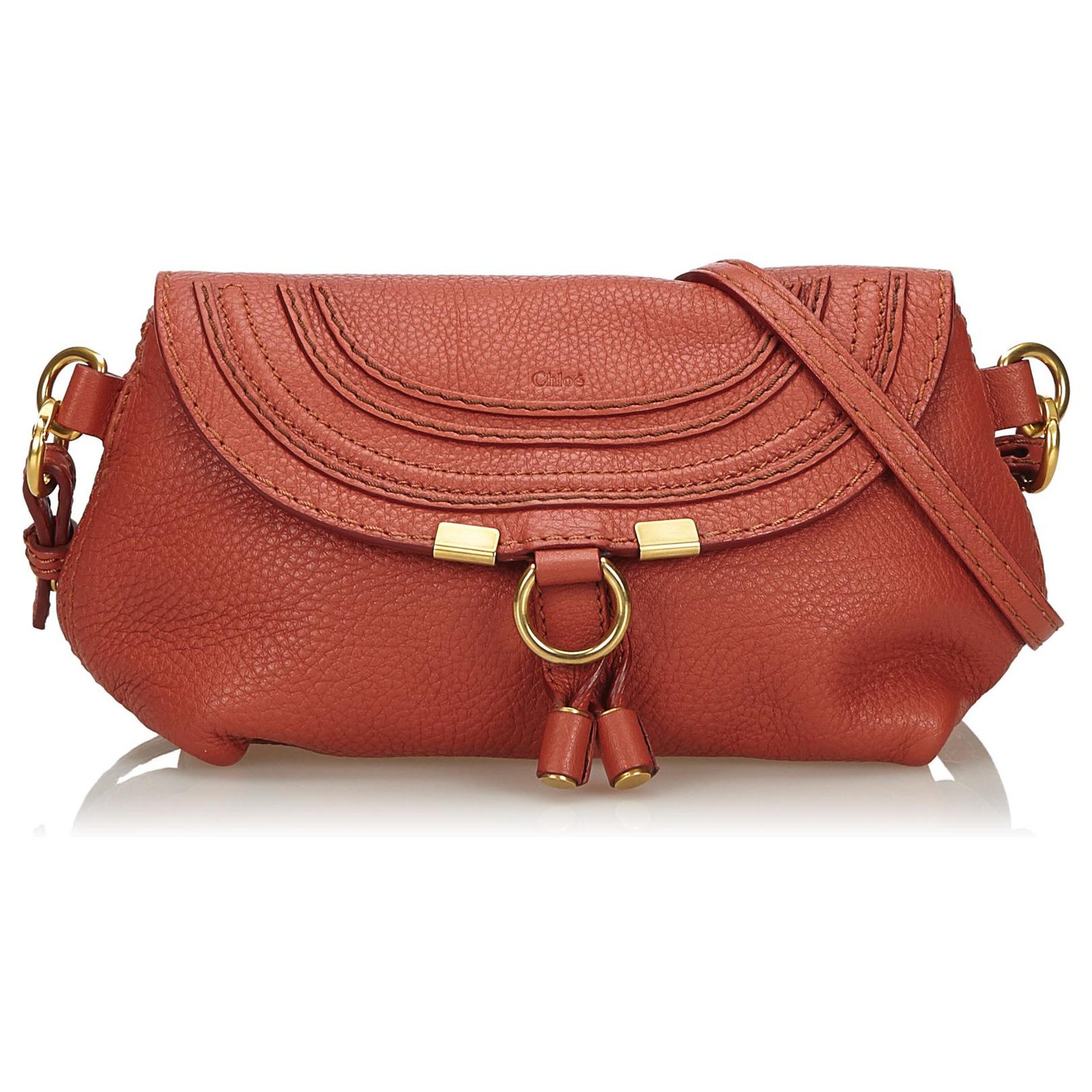 Chloé Chloe Red Small Leather Marcie Crossbody Bag Dark red ref.140222 ...