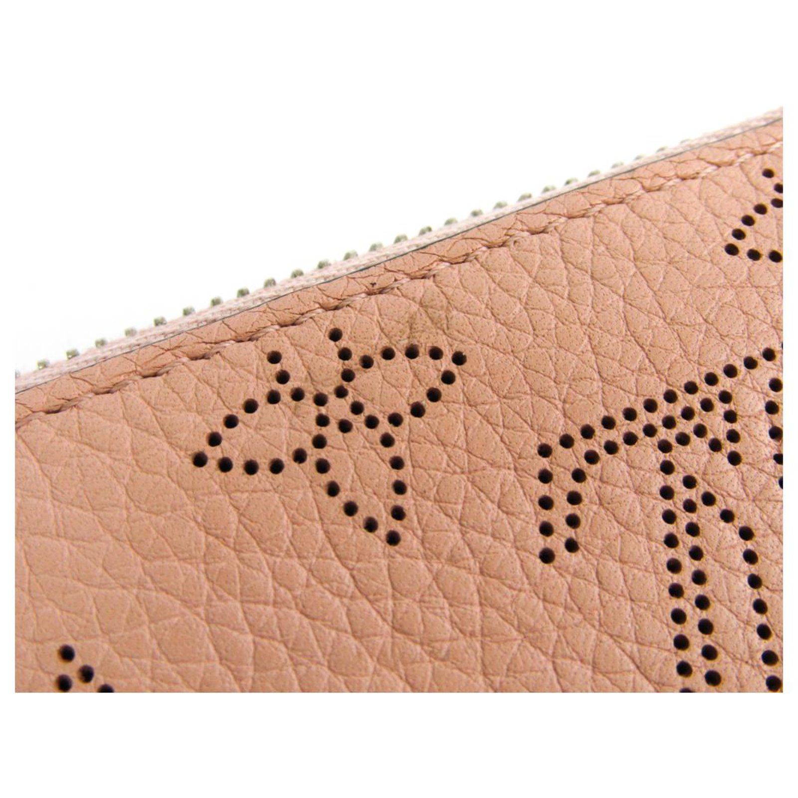 Louis Vuitton Pink Mahina Zippy Wallet Leather Pony-style calfskin