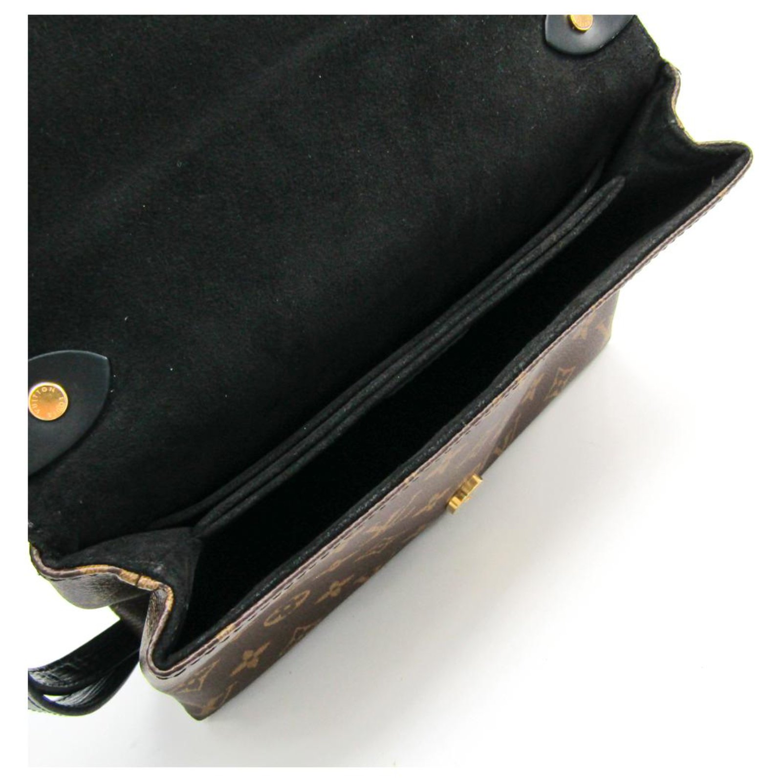 Louis Vuitton Brown Monogram Saint Michel Black Leather Cloth ref.140422 -  Joli Closet