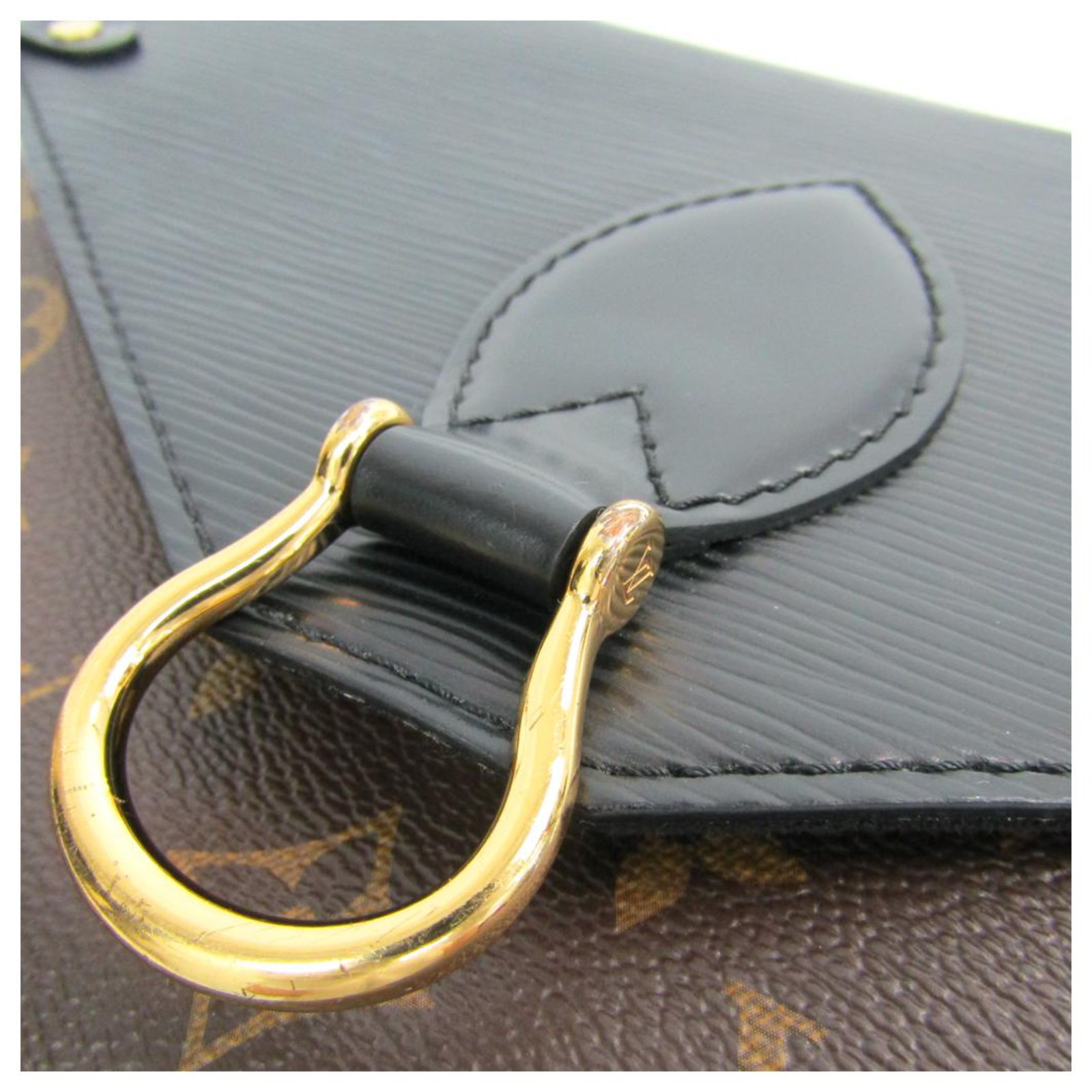 Louis Vuitton Brown Monogram Saint Michel Black Leather Cloth ref.140422 -  Joli Closet