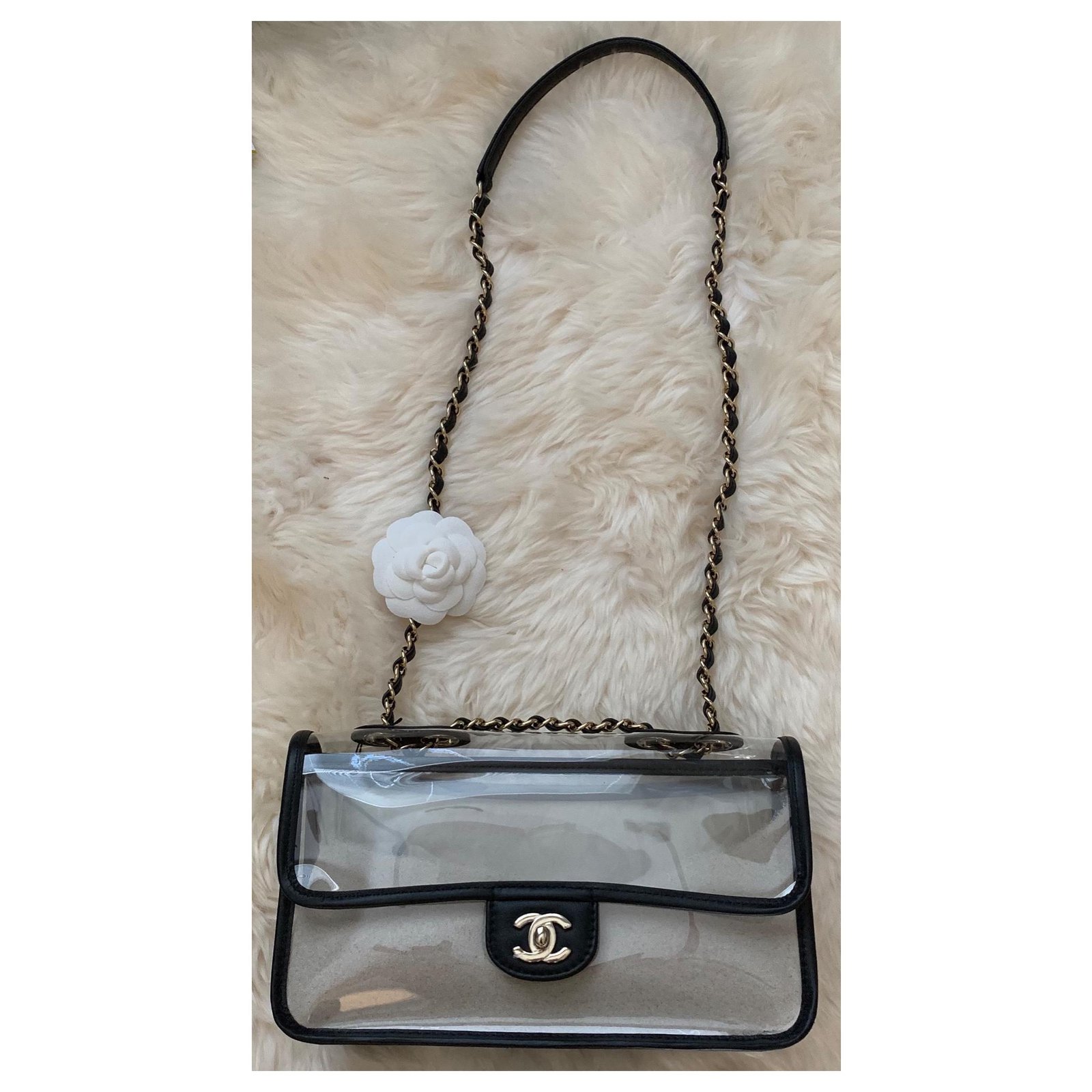 Chanel Runway Coco Sand Single Flap PVC Bag