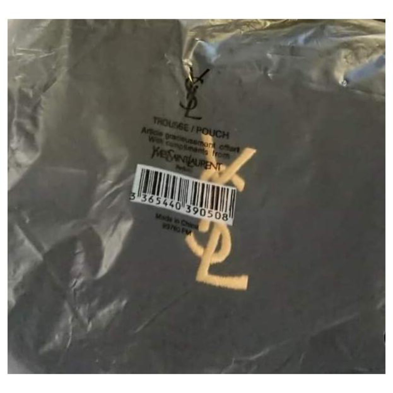 Yves Saint Laurent YSL Makeup Bag Pouch Black Velvet ref.140903