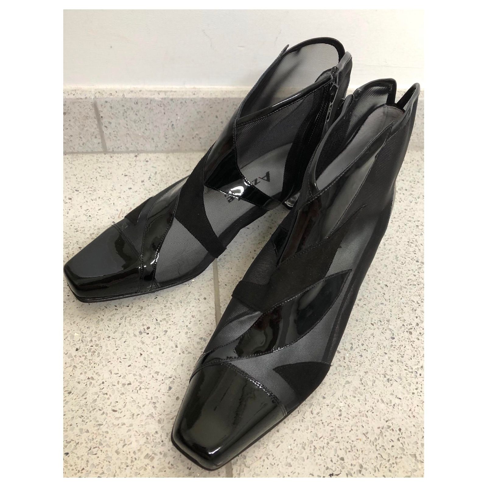 Escarpins Ouverts AZUREE CANNES - Talons Moyen En Cuir Et Plastique Transparent - Taille 37
