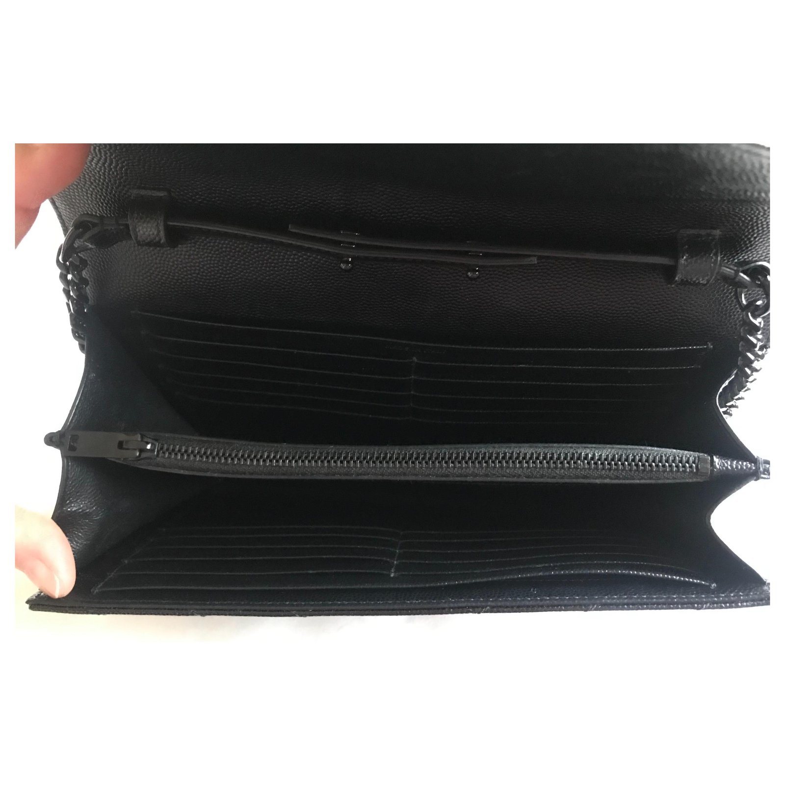 Saint Laurent Monogram wallet on chain Black Leather ref.141552 - Joli  Closet