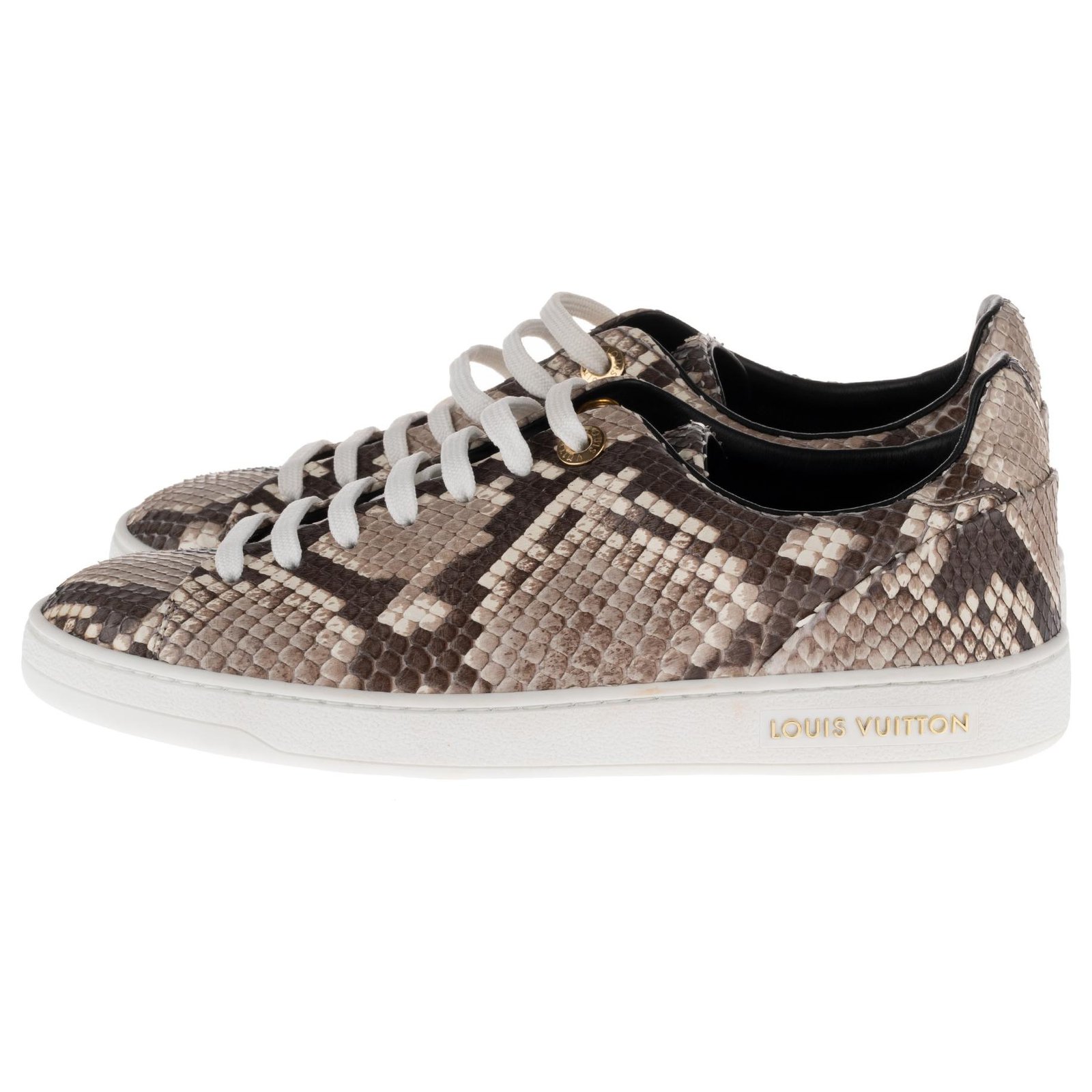 Louis Vuitton Frontrow women's sneakers in gold leather, taille 37