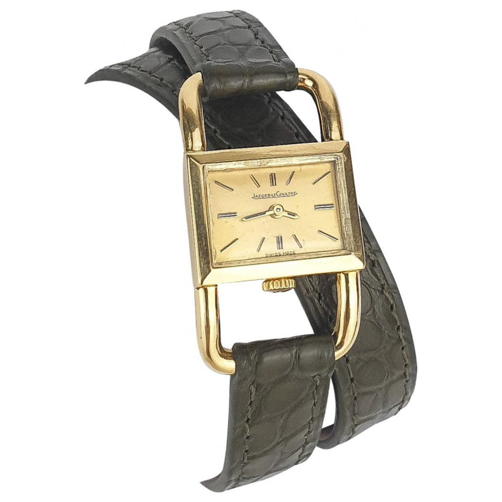 Jaeger Lecoultre Stirrup (footing) In yellow gold Golden Khaki Exotic ...