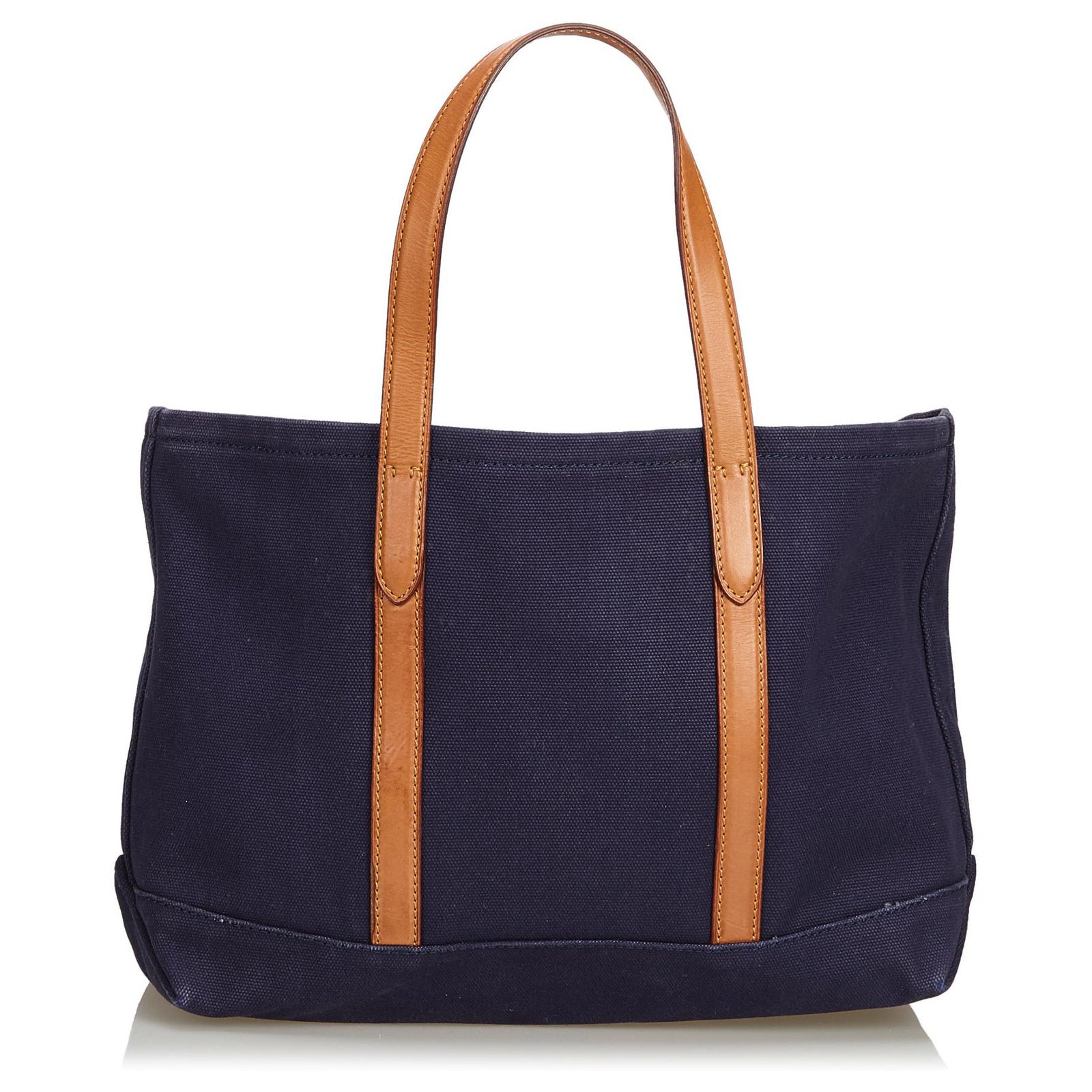 Ralph Lauren Blue Embroidered Canvas Tote Bag Multiple colors Navy blue  Leather Cloth Cloth ref.141943 - Joli Closet