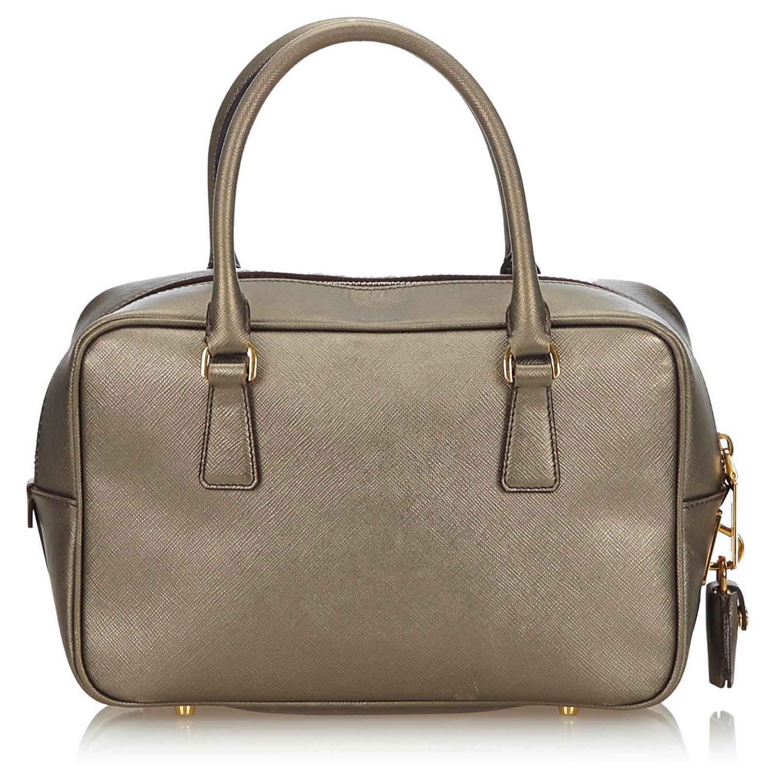 Prada Bauletto Saffiano Leather Medium Ghw (Marble Grey) – ValiseLaBel