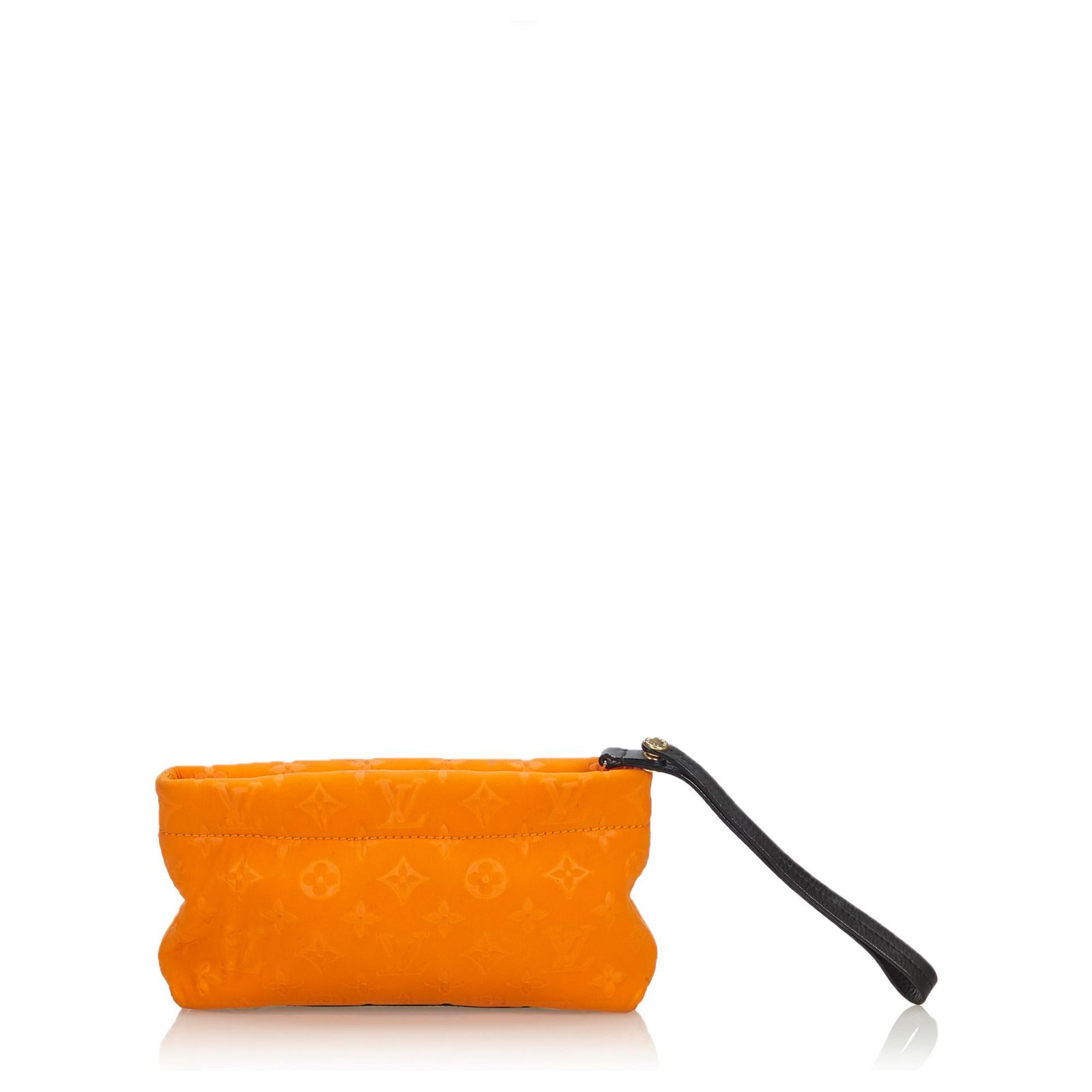 LOUIS VUITTON Monogram Scuba Clutch Pochette Orange 29517