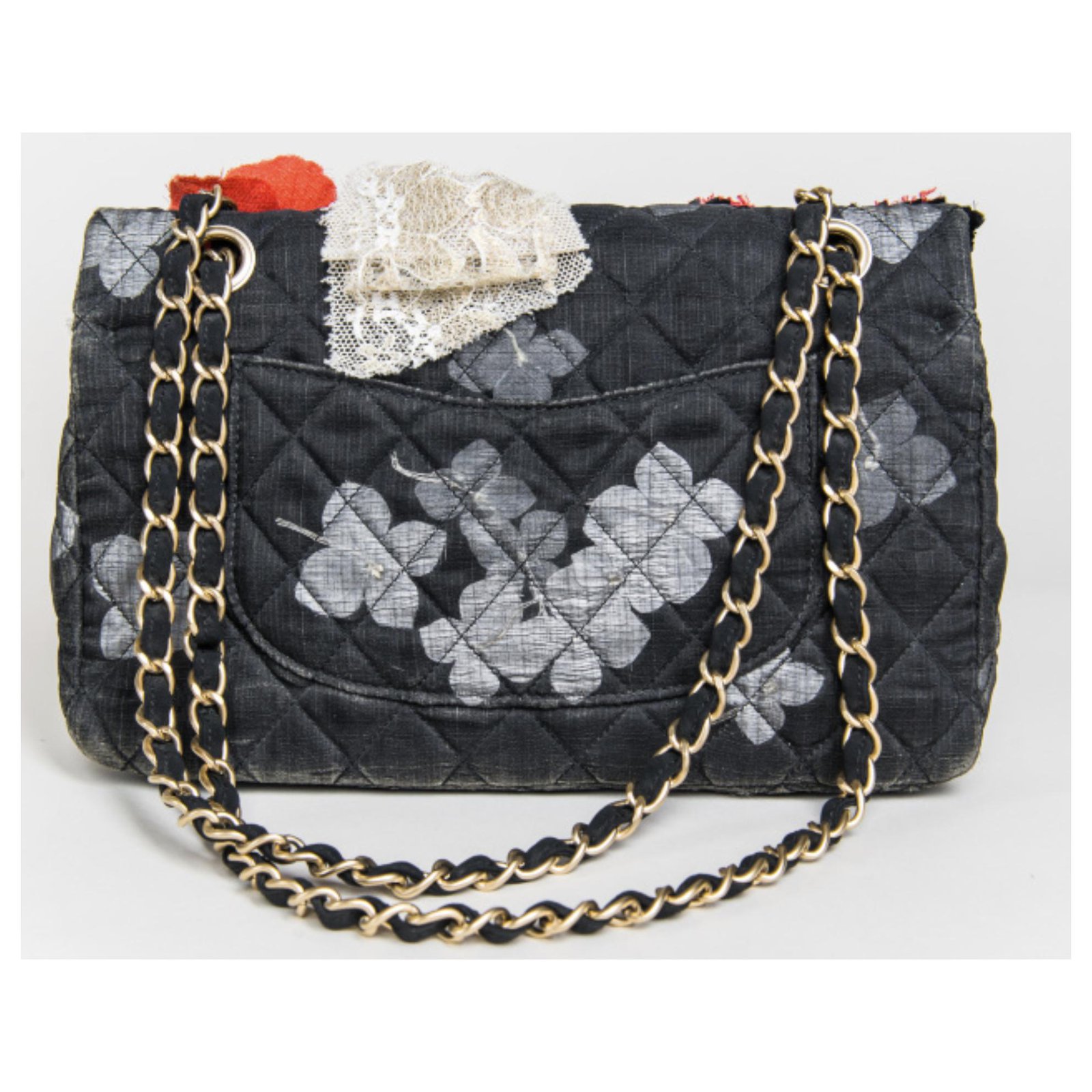 Timeless Chanel Limited Edition Medium Bag Grey Dark grey Cloth ref.143340  - Joli Closet