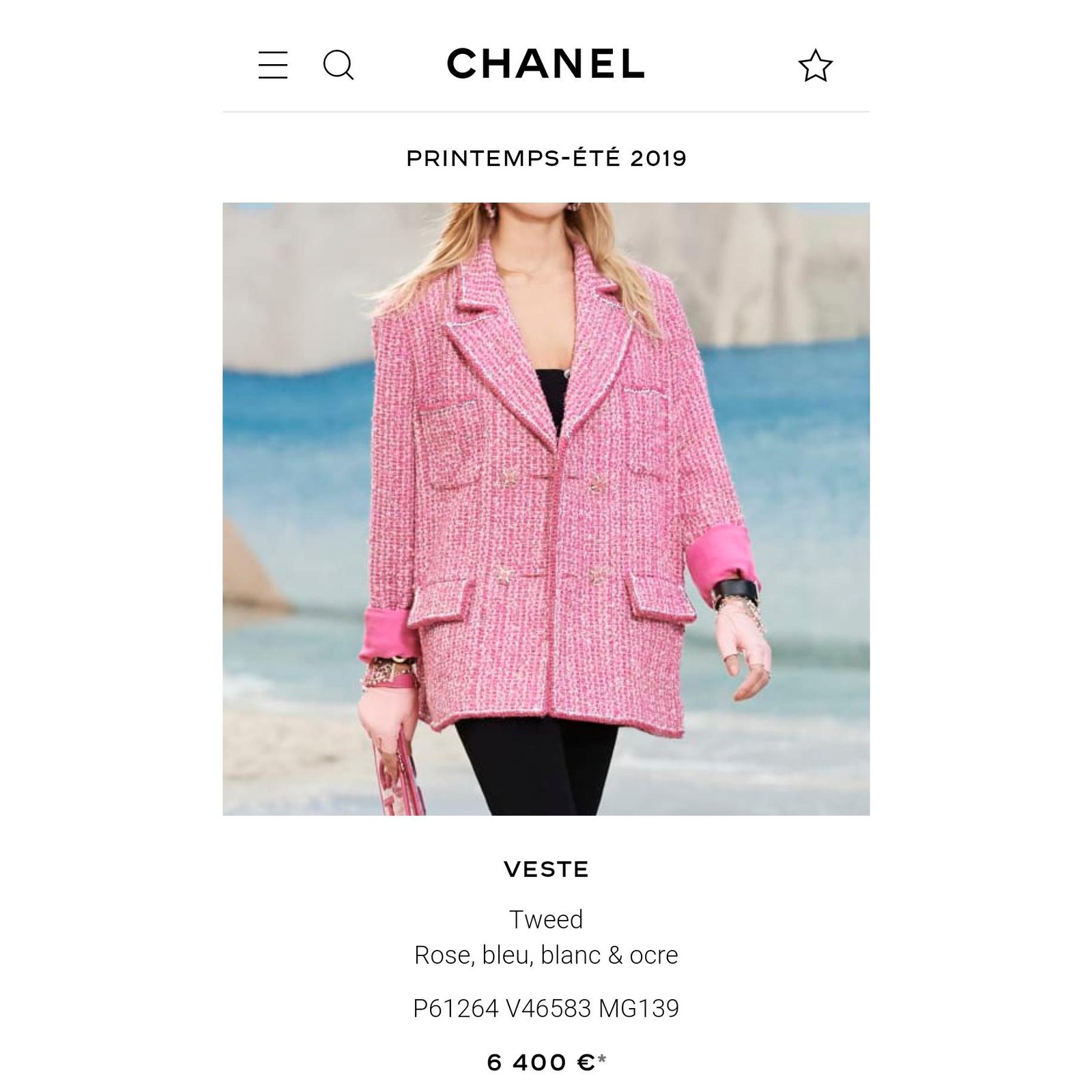 Cambon Chanel 2019 spring summer Pink Eggshell Light blue Silk Cotton  ref.143392 - Joli Closet