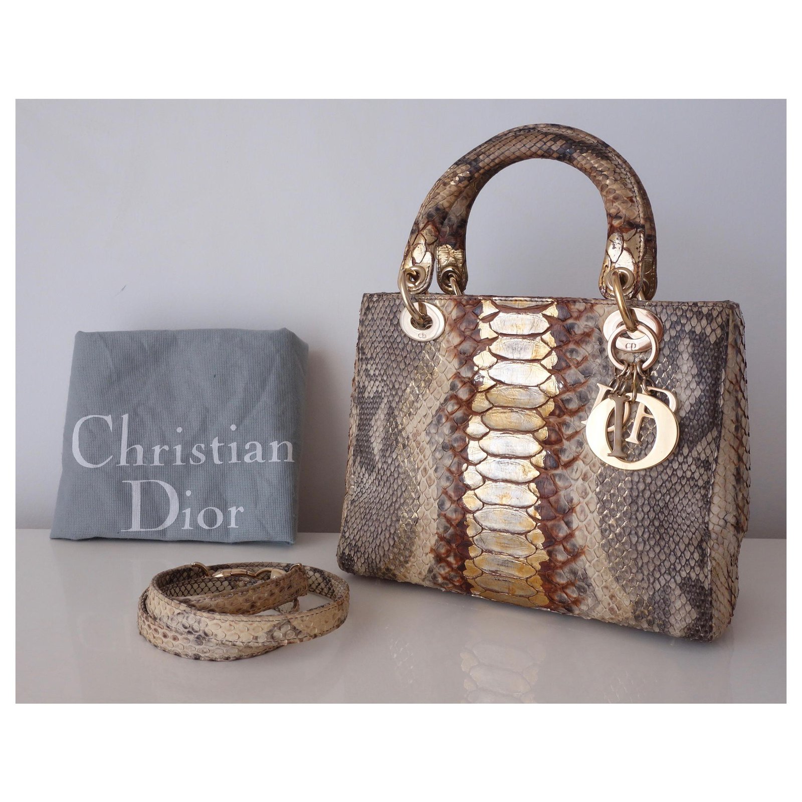 Shop authentic Christian Dior Python Medium Lady Dior at revogue for just  USD 340000