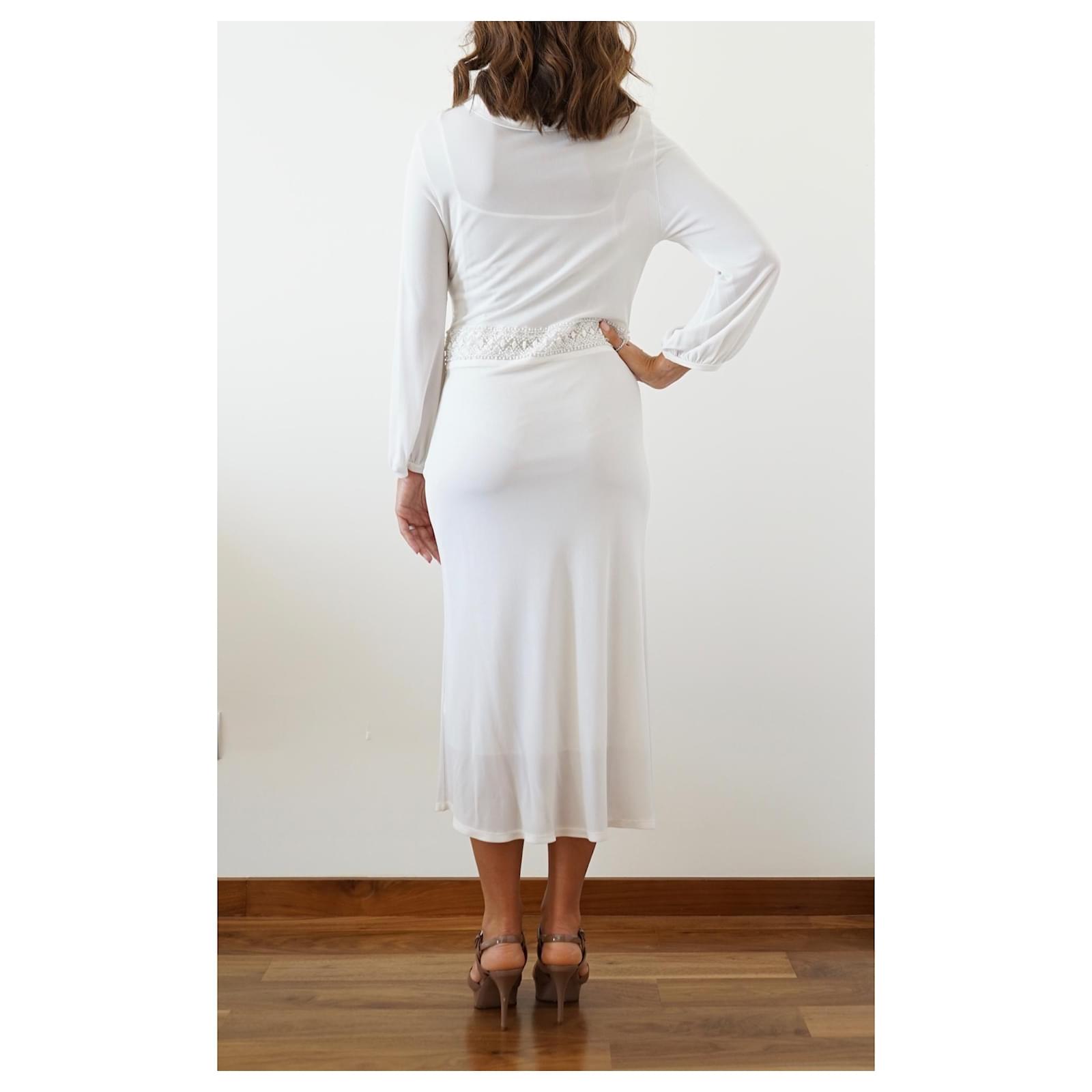 white embellished midi dress