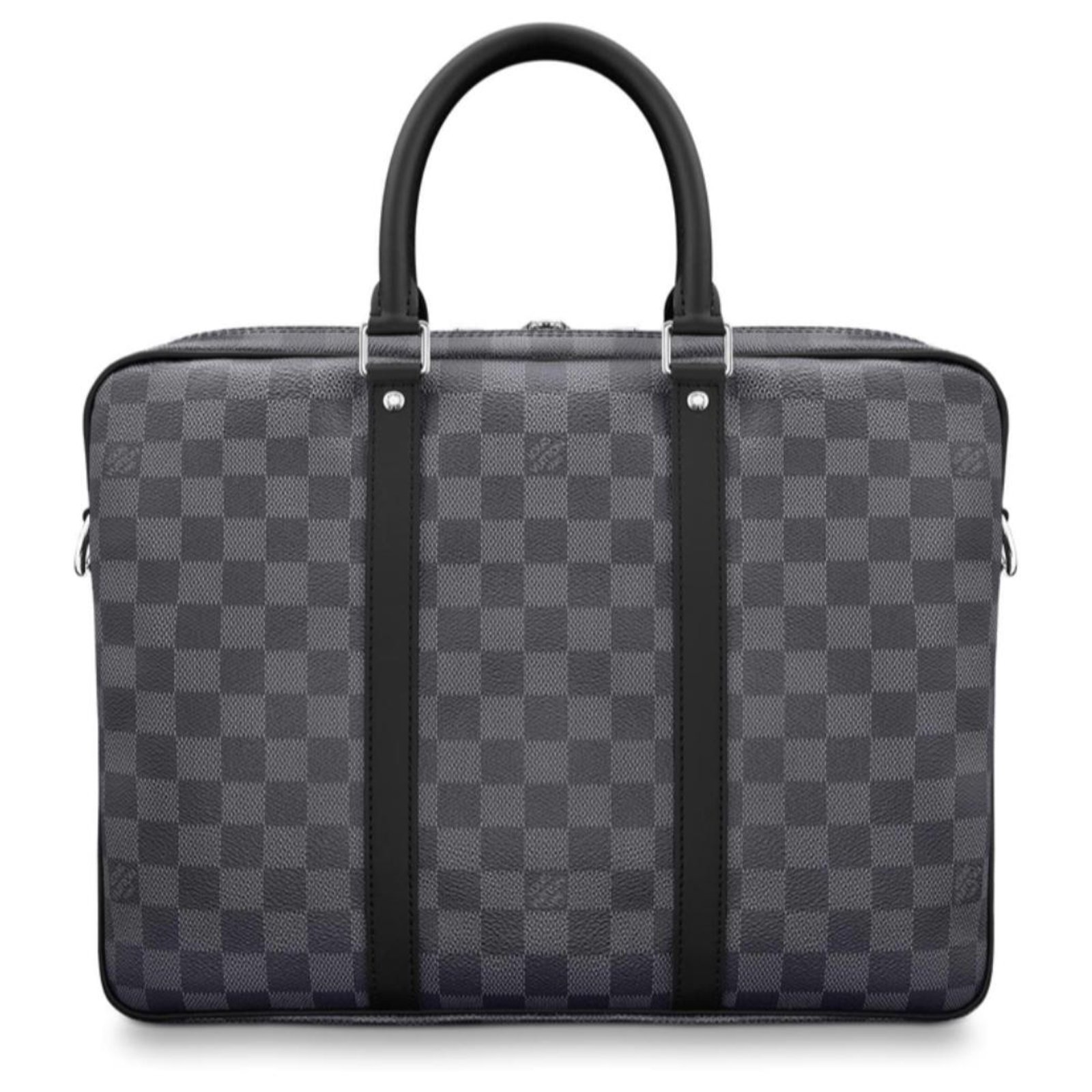 LOUIS VUITTON Steve Business Bag N58030 Damier Grey Leather Ex++ 0317T