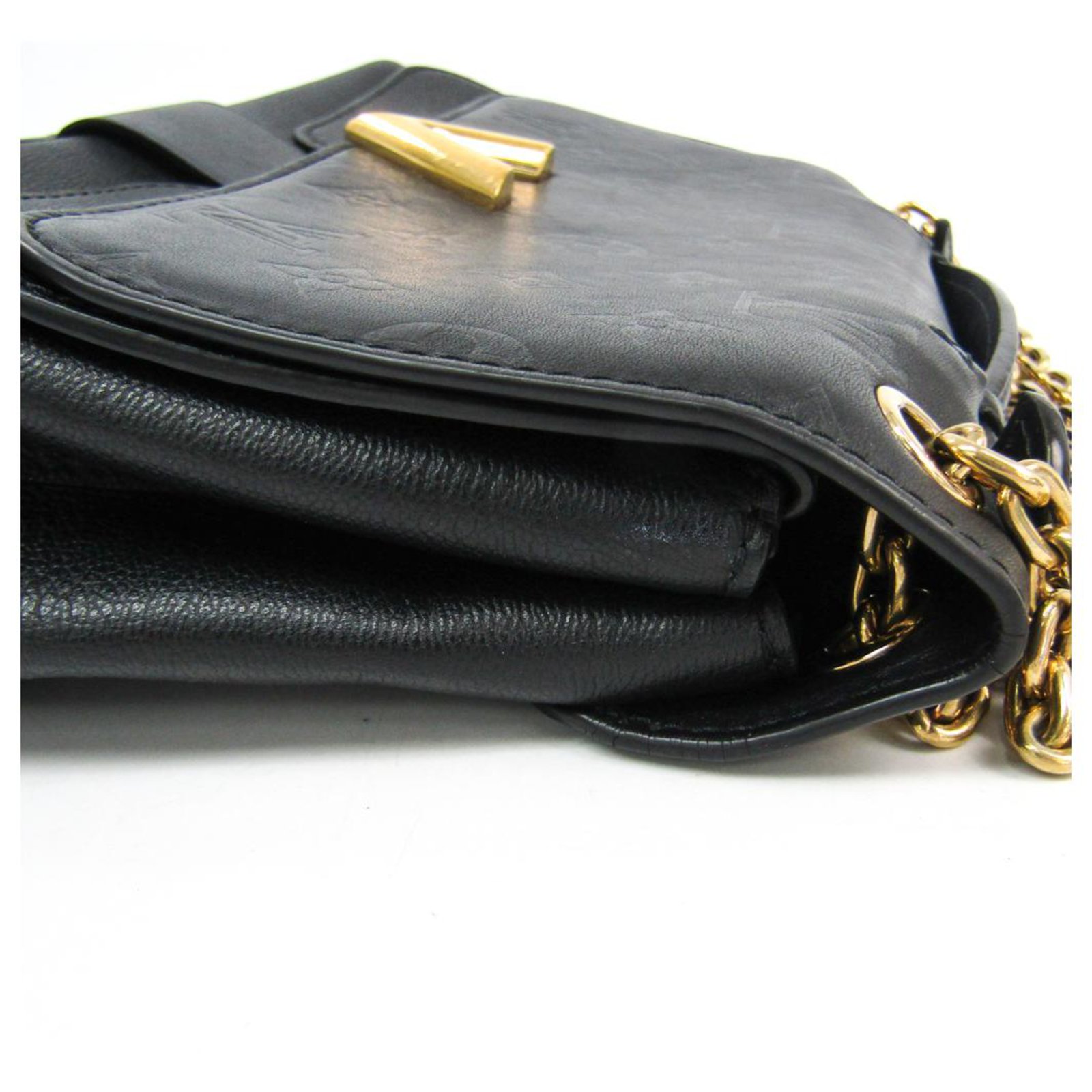 Louis Vuitton Black Monogram Very Leather Chain Bag Golden ref