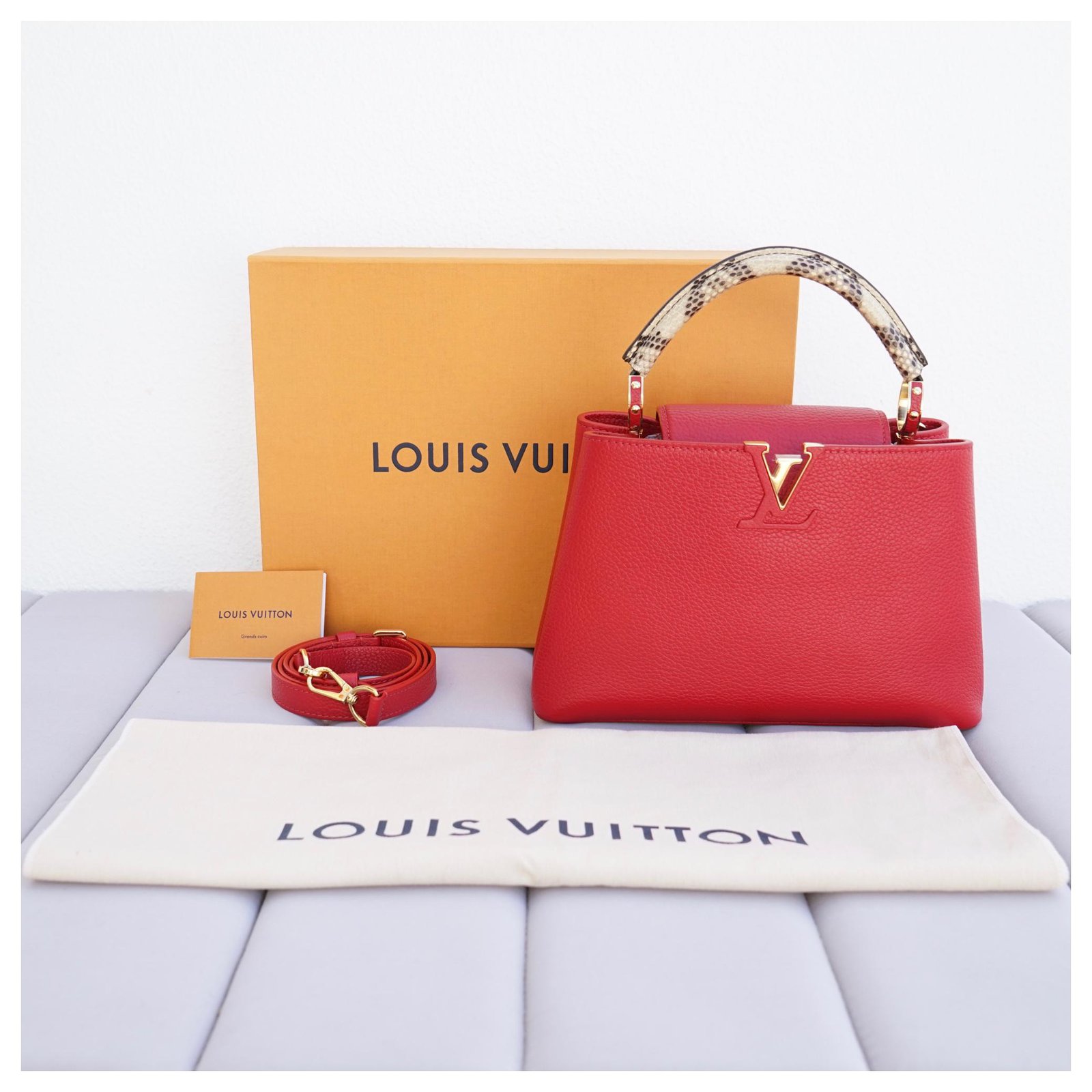 Capucines Louis Vuitton Capucine BB Red Leather ref.243343 - Joli
