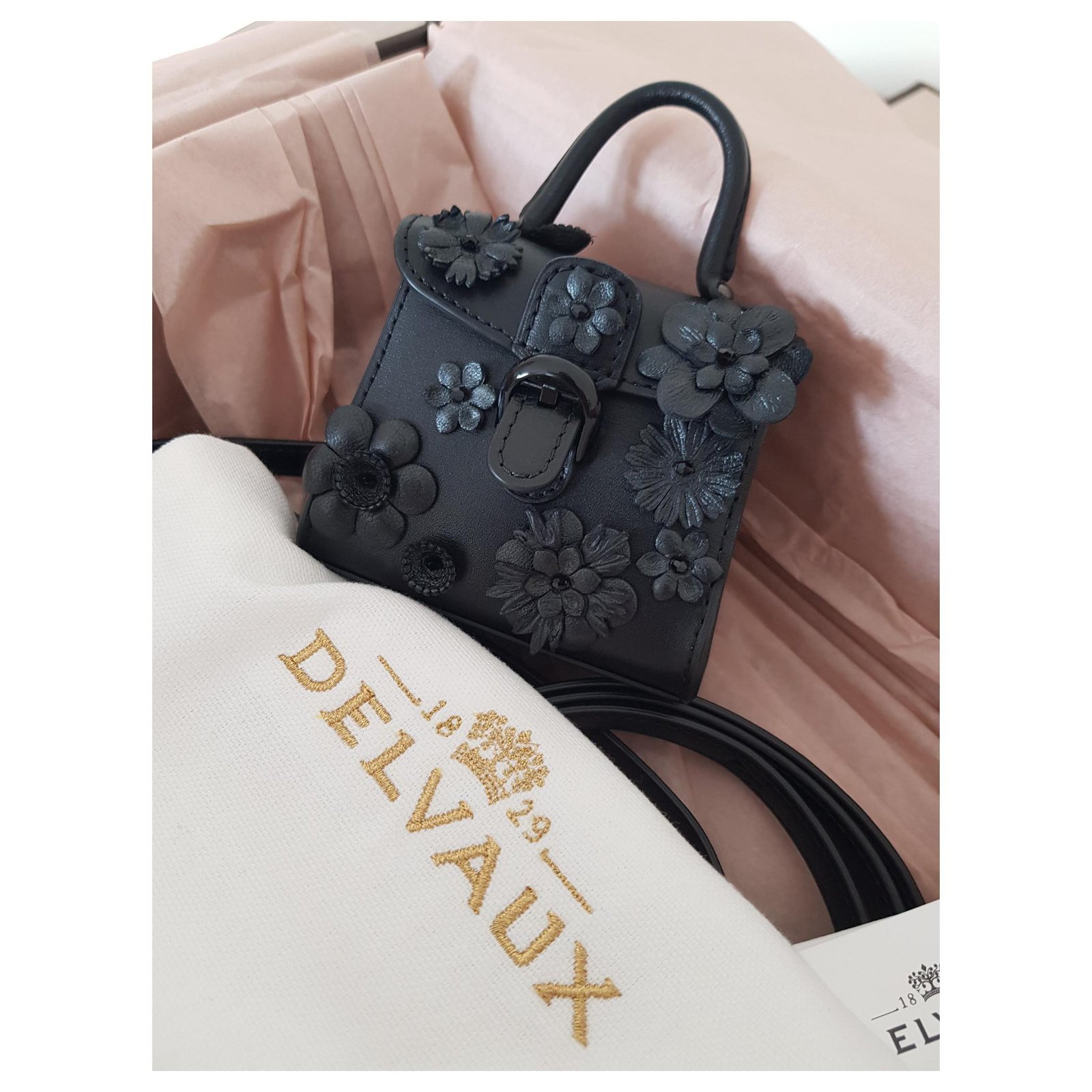 DELVAUX Micro Couture Limited Brillant Bag Black Leather ref