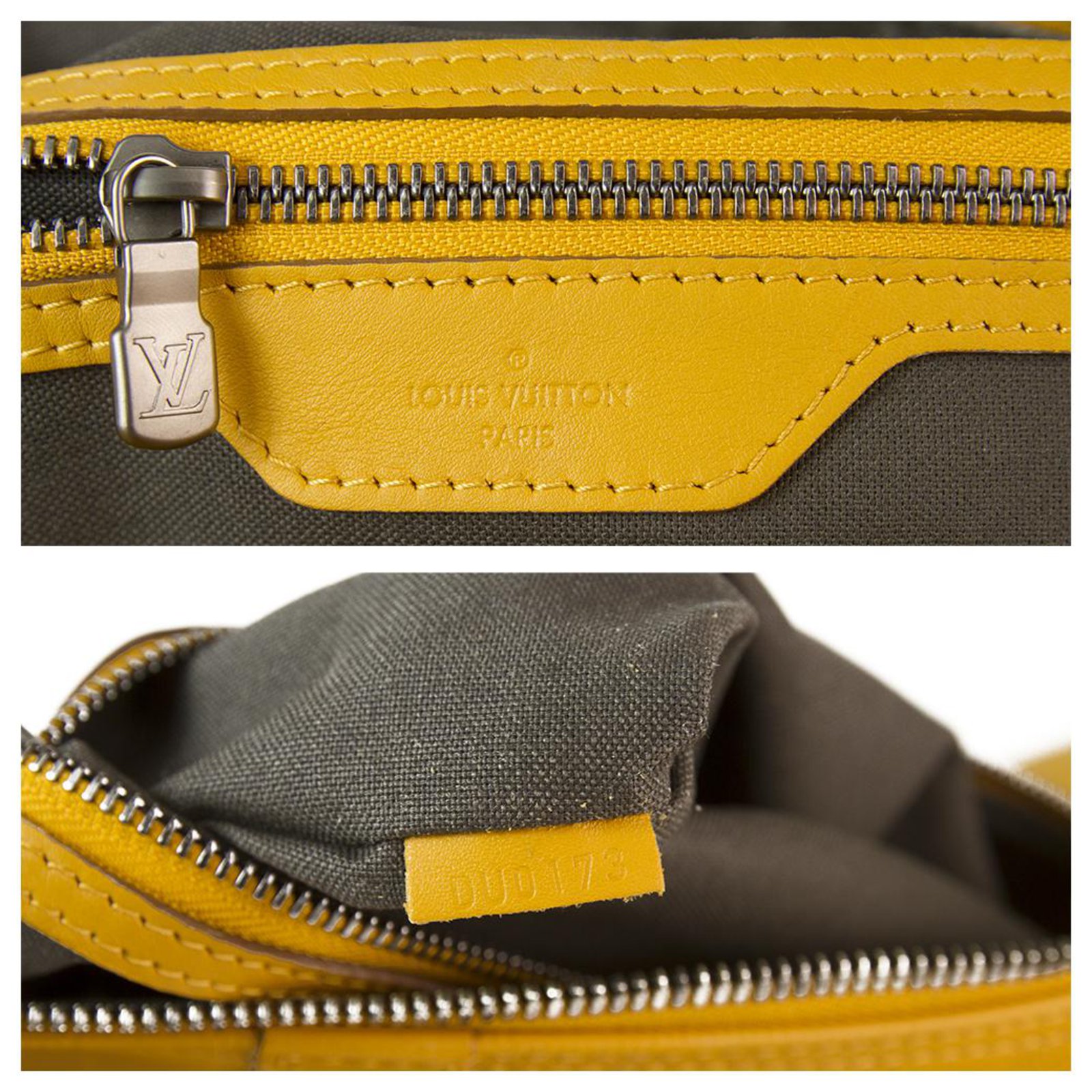 LOUIS VUITTON '12 Mustard Damier Infini 45 cm Keepall Bandouliere Bag rt  $3, 300