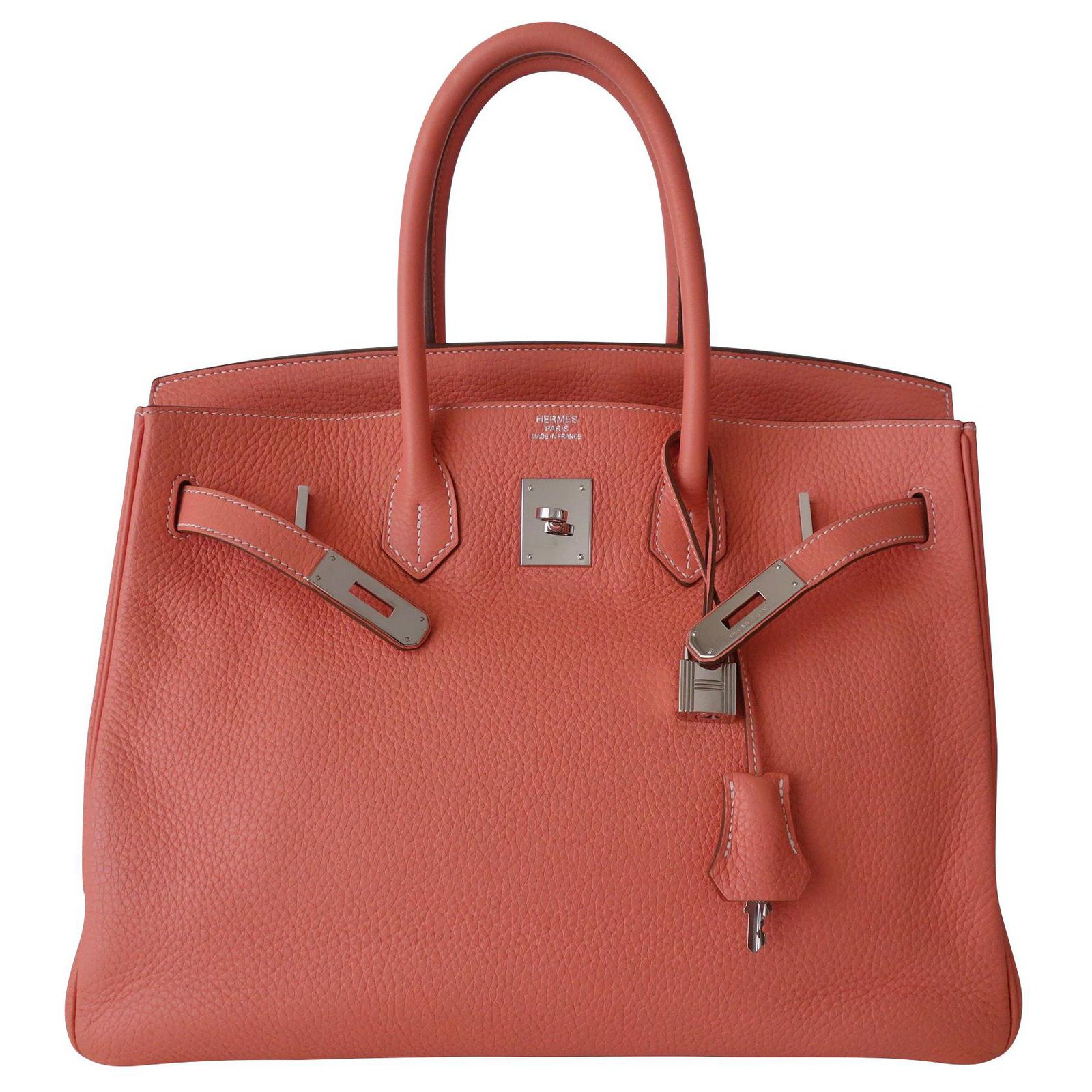 Hermès HERMES BIRKIN FLAMINGO BAG Pink Orange Coral Leather ref.144901 -  Joli Closet