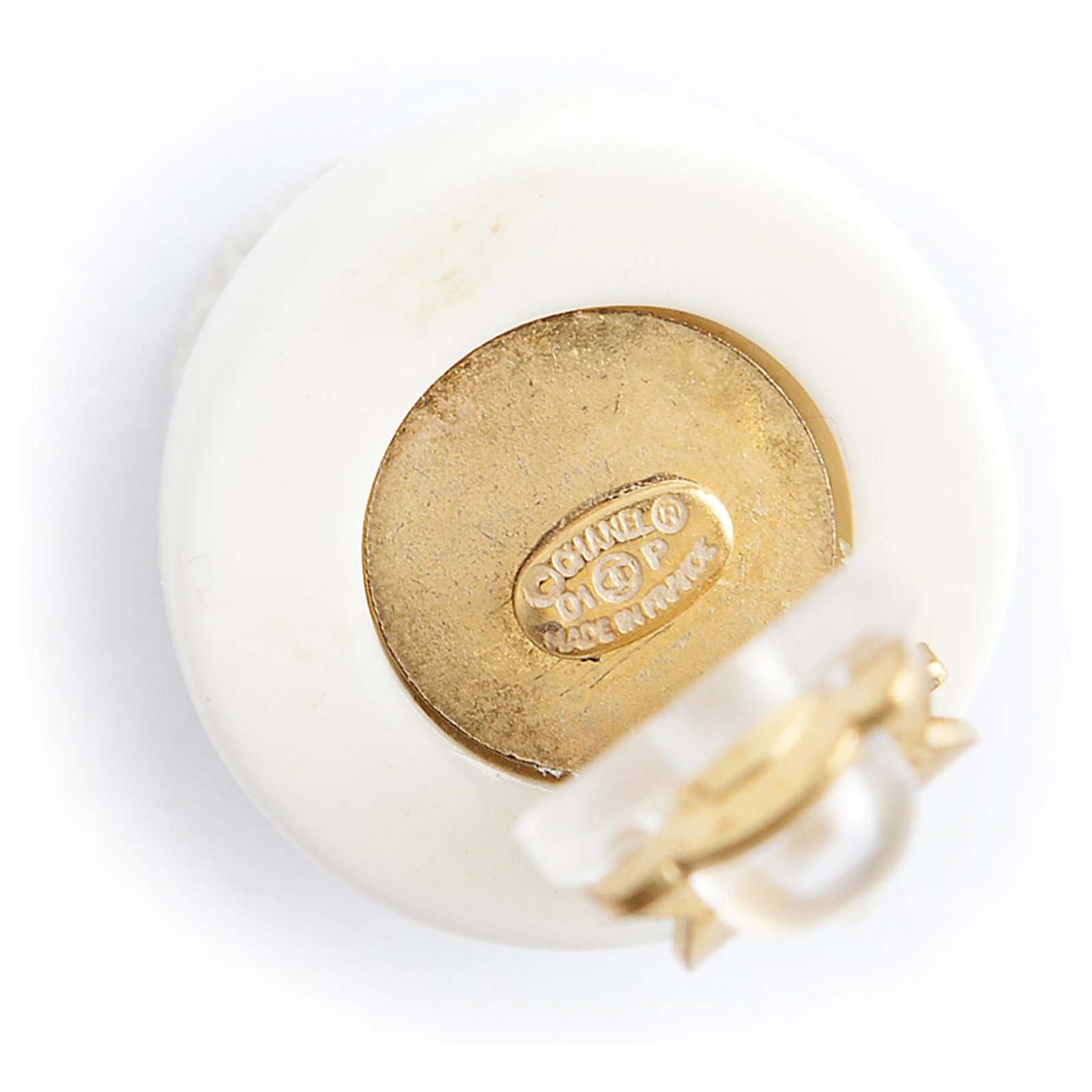 Chanel ear clips in gilded metal and rhinestones Golden ref.108844 - Joli  Closet