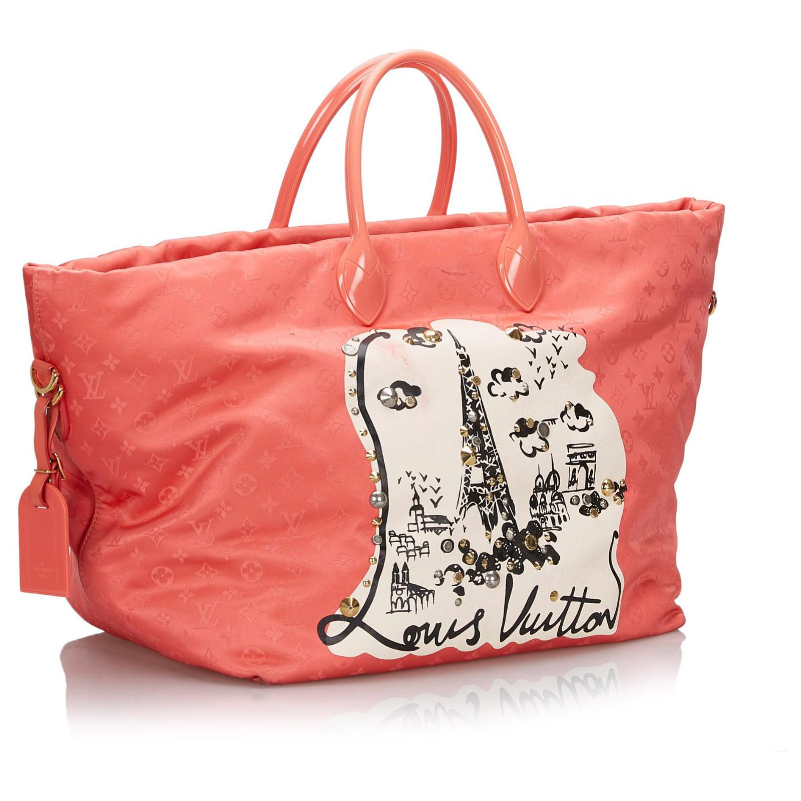 Louis Vuitton Coral Monogram Nylon Nouvelle Vague Beach Bag at 1stDibs