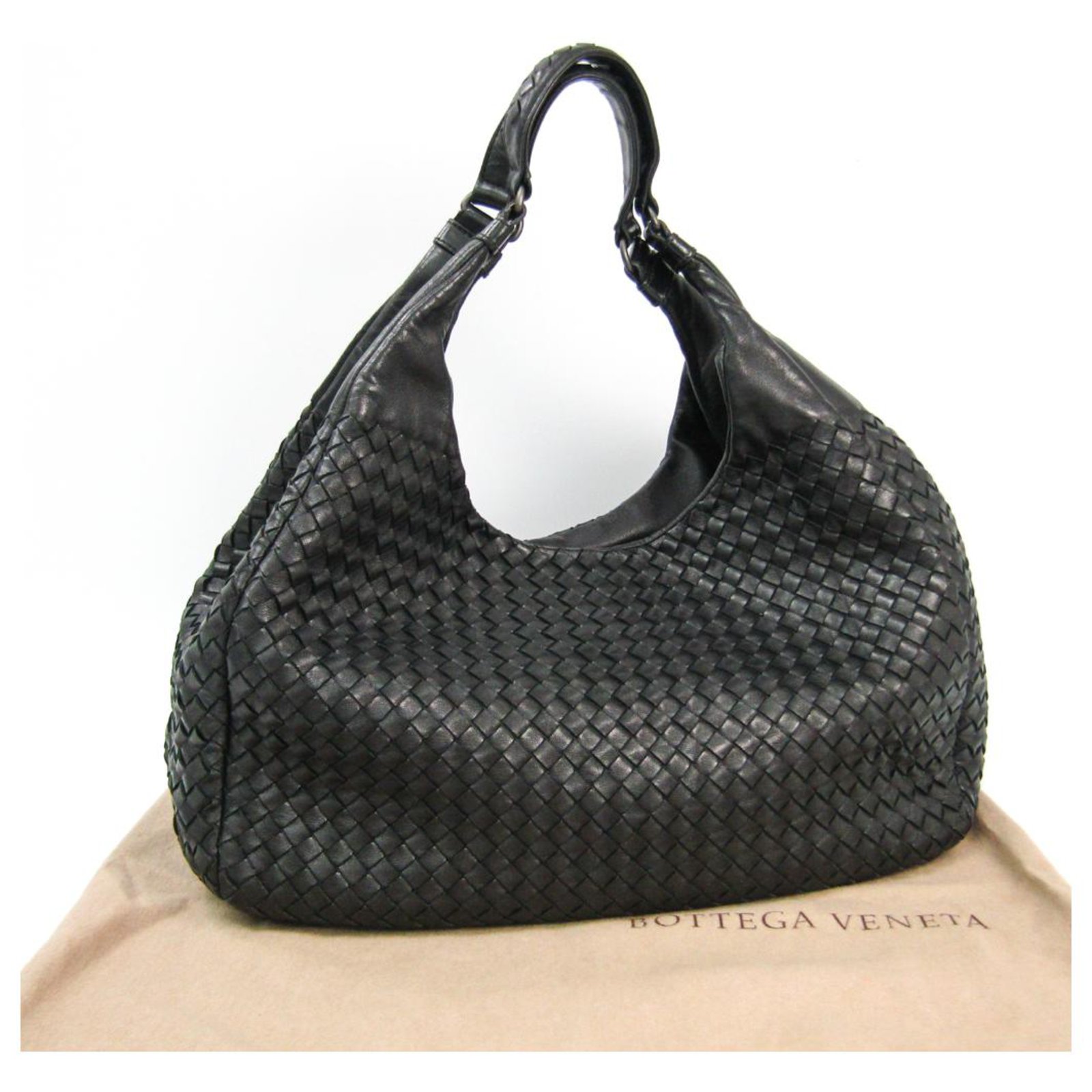 Bottega Veneta Black Large Intrecciato Campana Leather Hobo ref.145284 -  Joli Closet