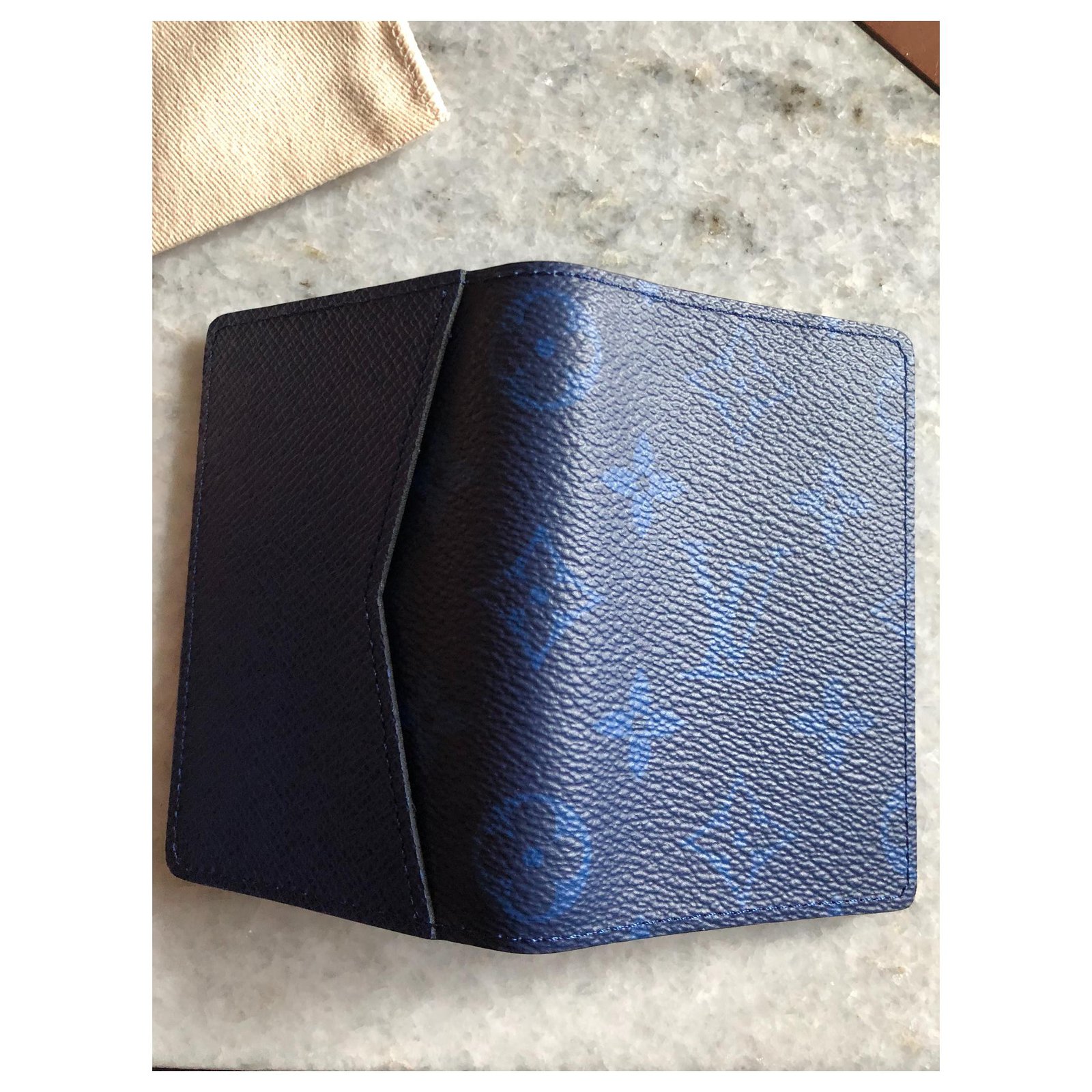 lv mens wallet blue