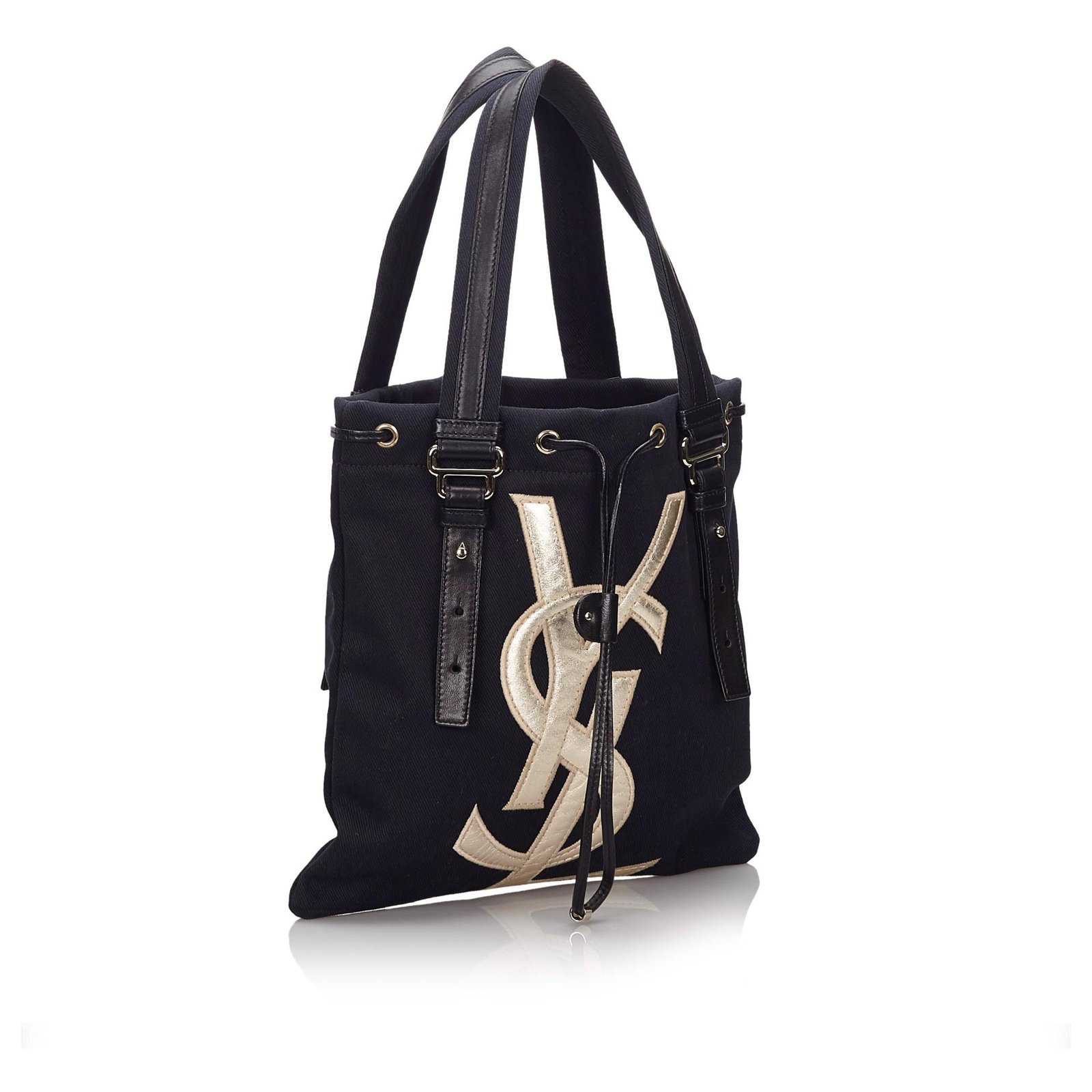 Yves Saint Laurent Kahala Tote bag en black Monogram Wool at