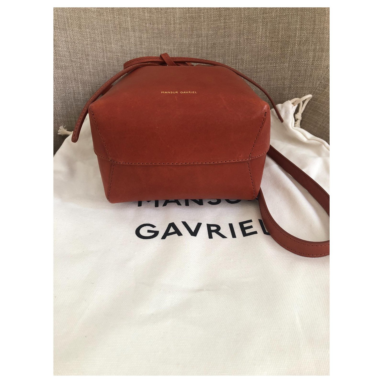 Mansur Gavriel Mini mini Bucket bag Brown Leather ref.146492