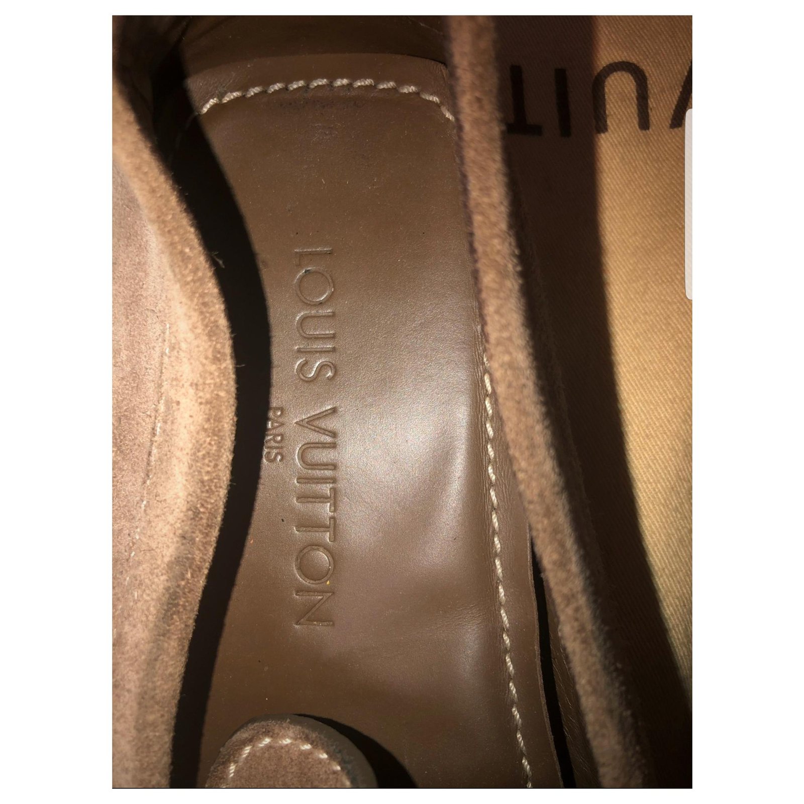 Monte carlo leather flats Louis Vuitton Brown size 6 UK in Leather -  35360963