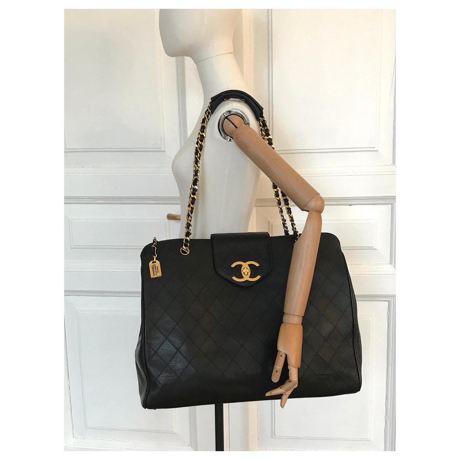 Chanel Rare XL Supermodel Tote Travel Bag Circa 1988 Vintage