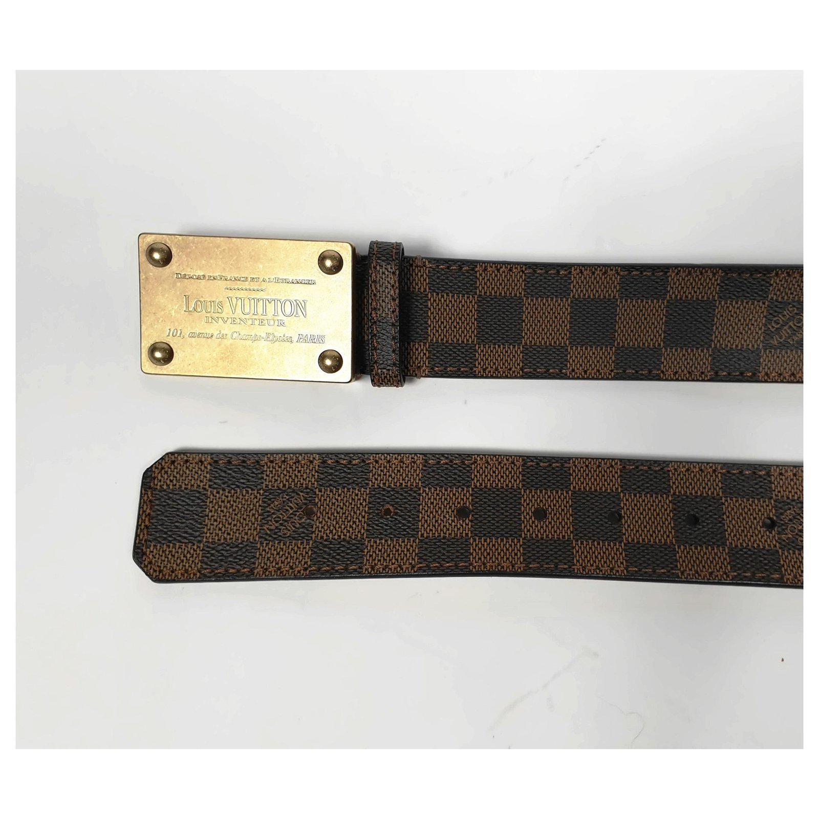 LOUIS VUITTON Belt Leather 25.6-31.5 Black Gold LV Auth bs3869 Golden  ref.801904 - Joli Closet