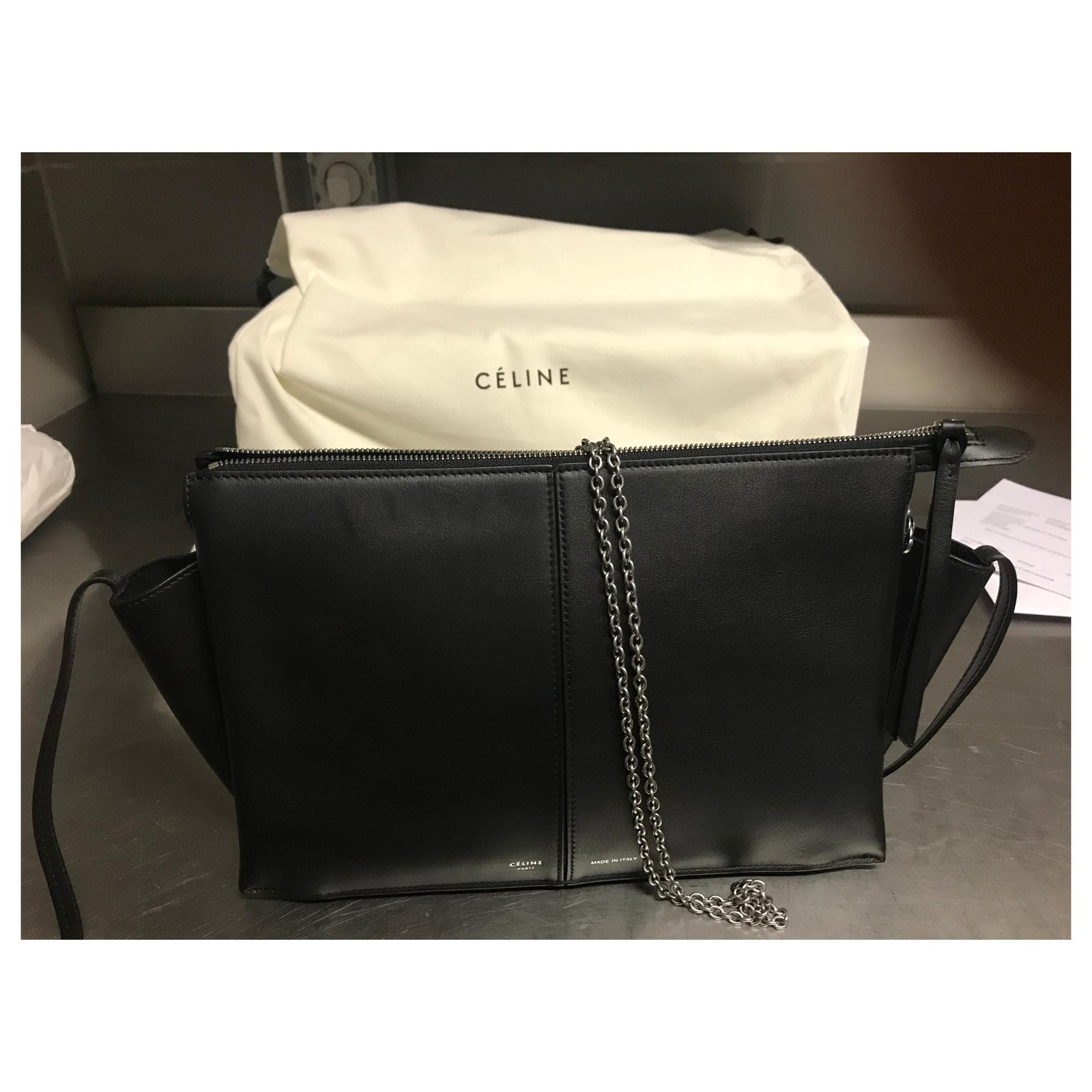Celine trifold clutch on chain