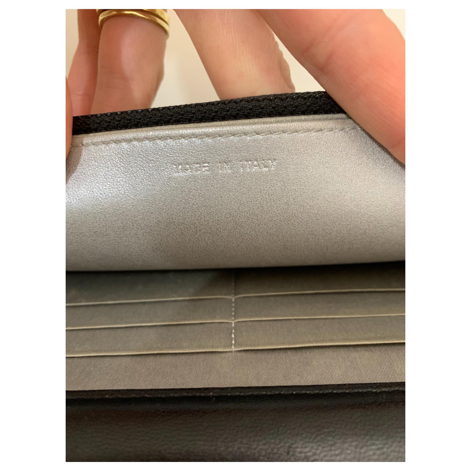 Wallet On Chain Chanel Woc camelia Cuir Noir ref.147200 - Joli Closet