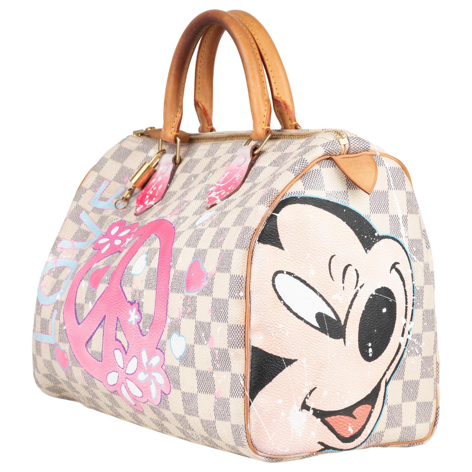 Handbag Louis Vuitton Speedy 30 customized Minnie&Mickey by