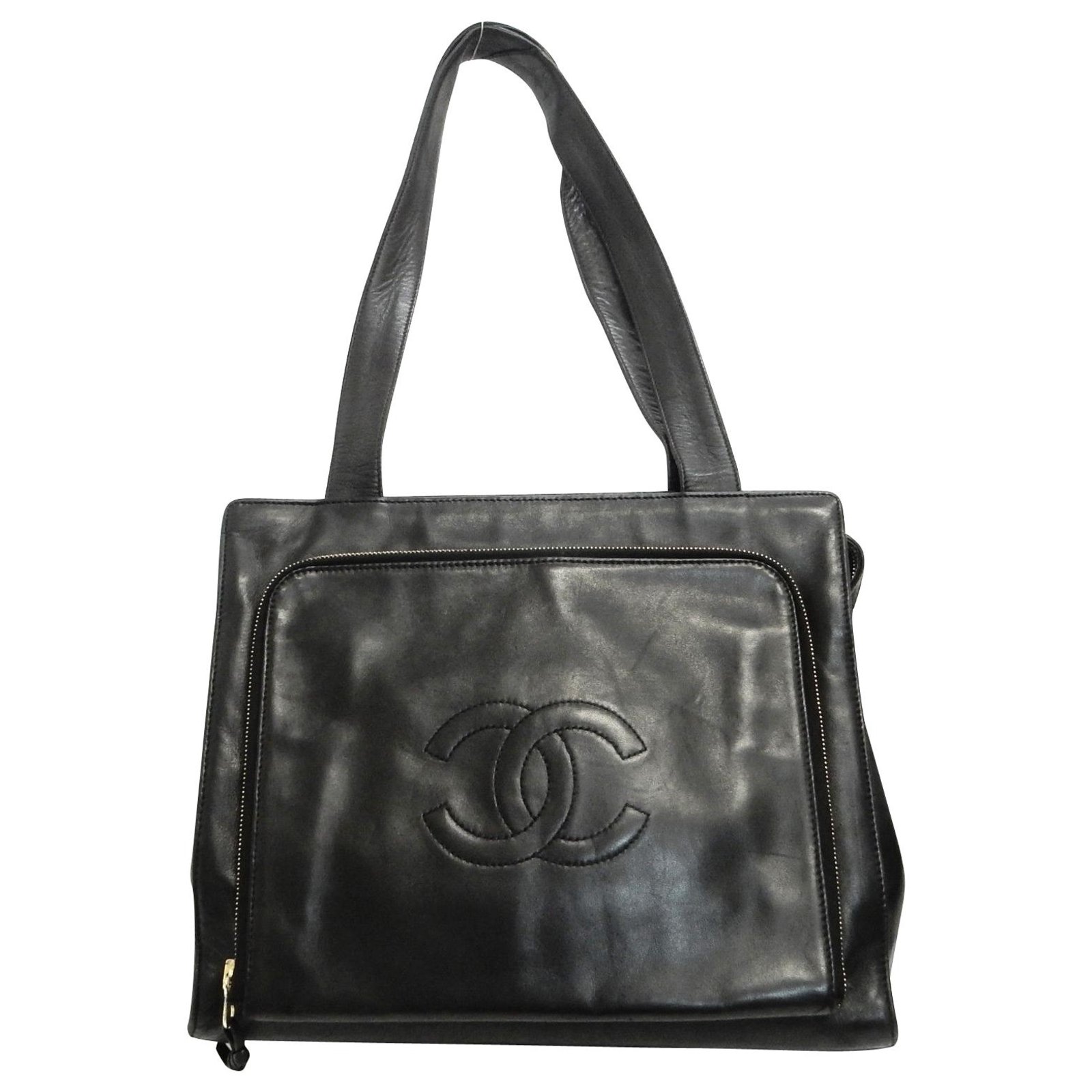 Chanel Vintage Shoulder Bag Black Leather ref.147745 - Joli Closet