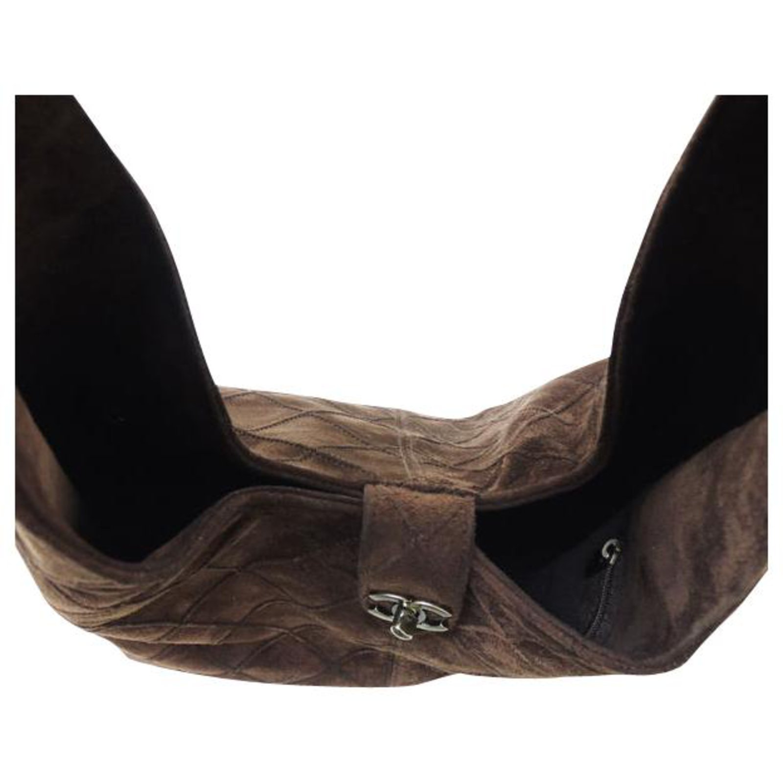 Chanel Vintage Shoulder Bag Brown Suede ref.147932 - Joli Closet