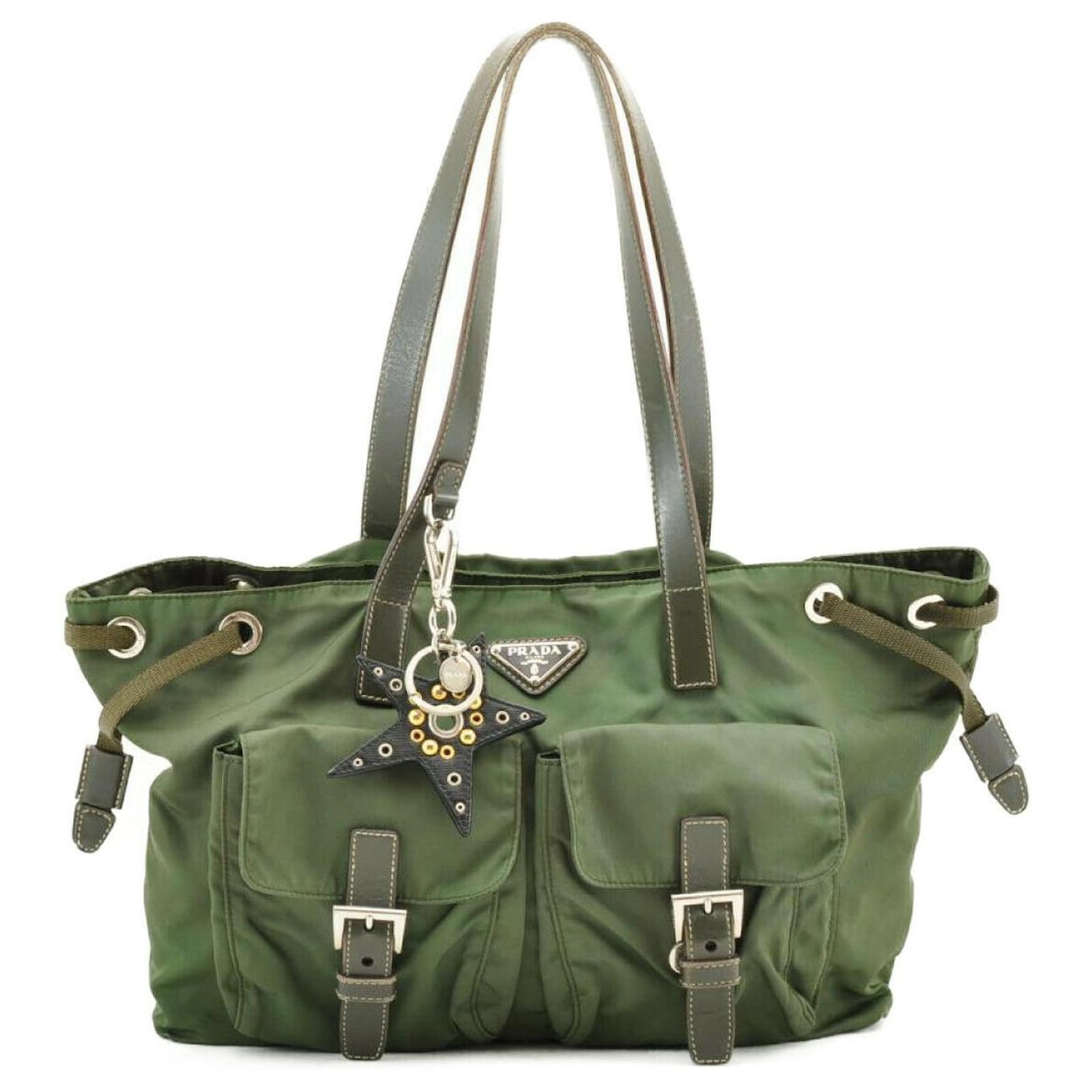 prada nylon green bag