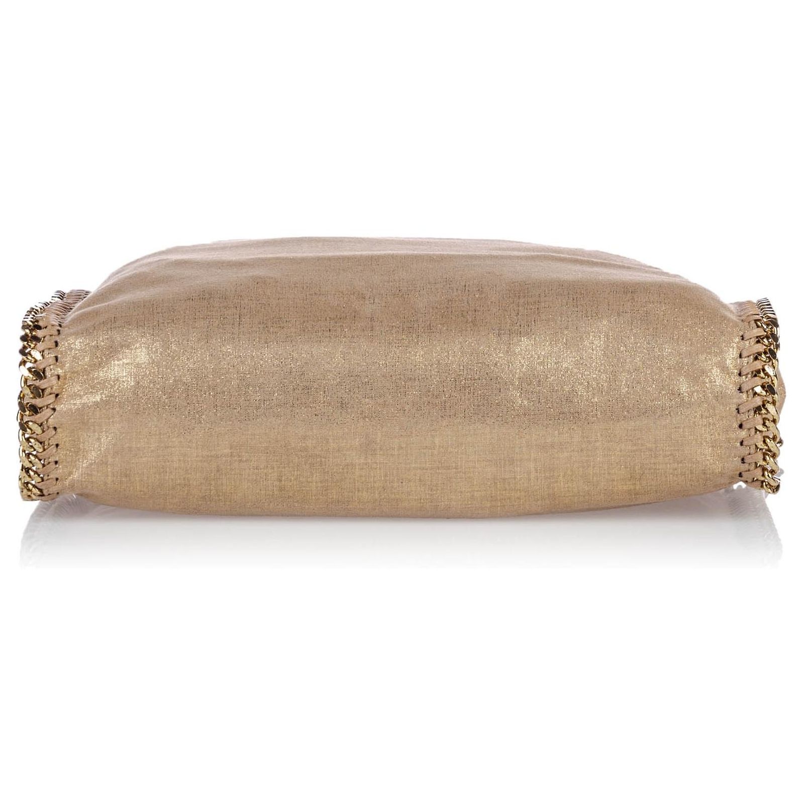 Sac Bandoulière Stella McCartney Avec Chaîne Métal - Toile Enduite Dorée, Occasion Avec Patine
