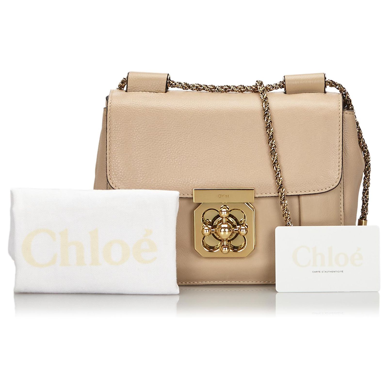 Sac Bandoulière Chloé Emma En Cuir Ivoire - Taille Medium, Occasion Très Bon état, Fabriqué En Italie